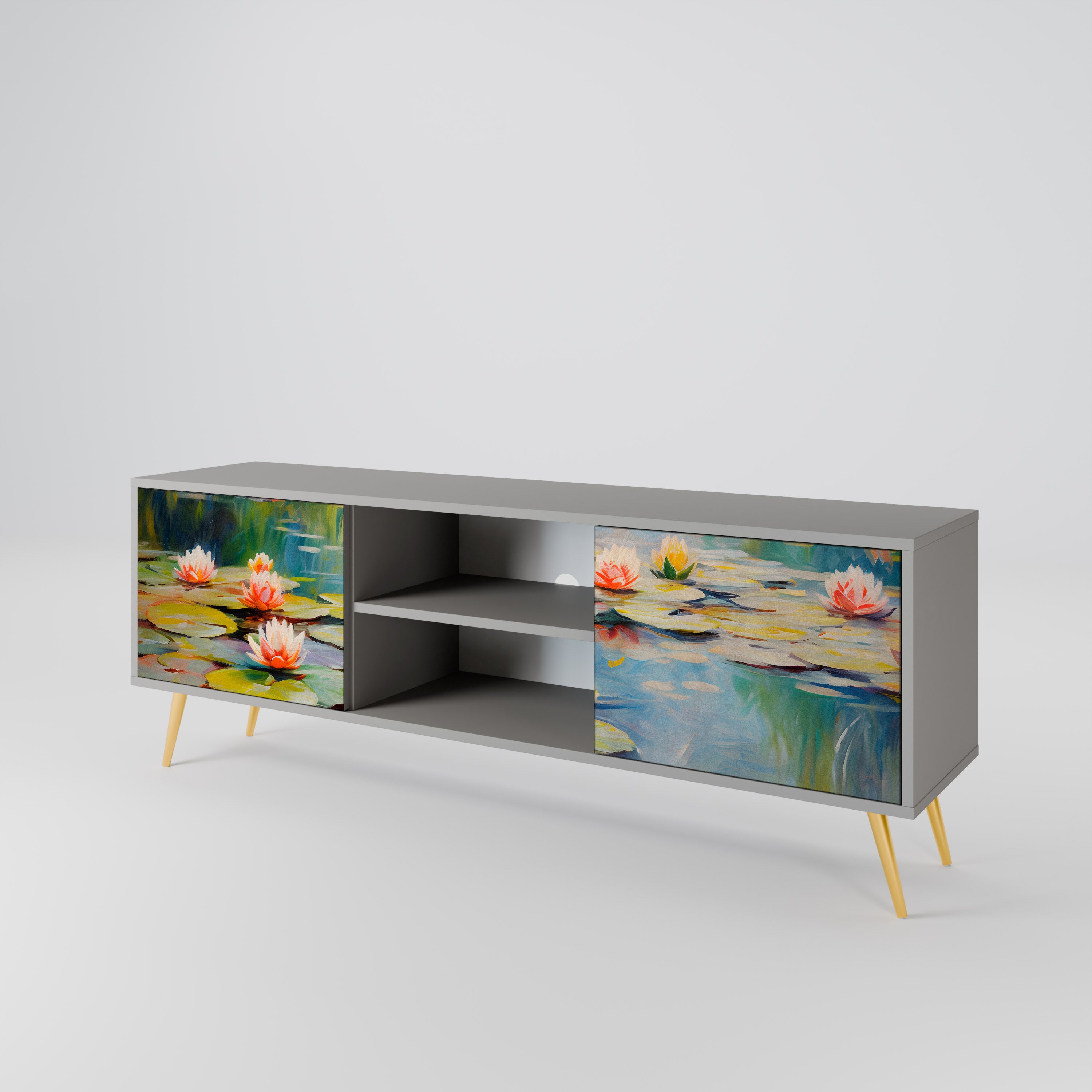 BLOOMING WATERS Szafka RTV 2-drzwiowa korpus Szary