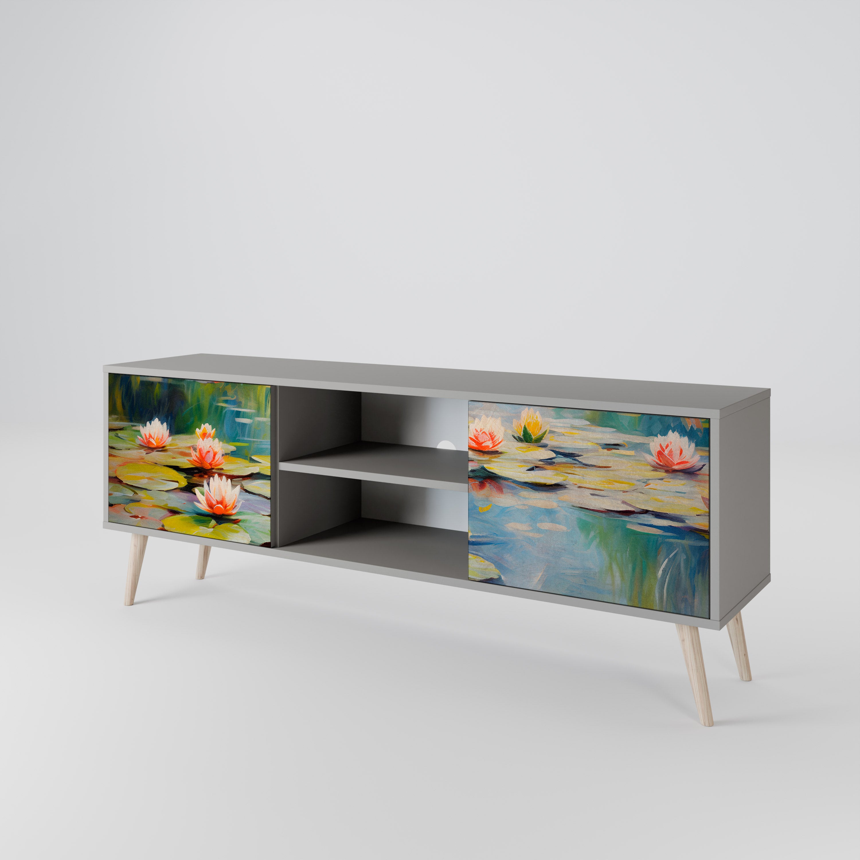 BLOOMING WATERS Szafka RTV 2-drzwiowa korpus Szary