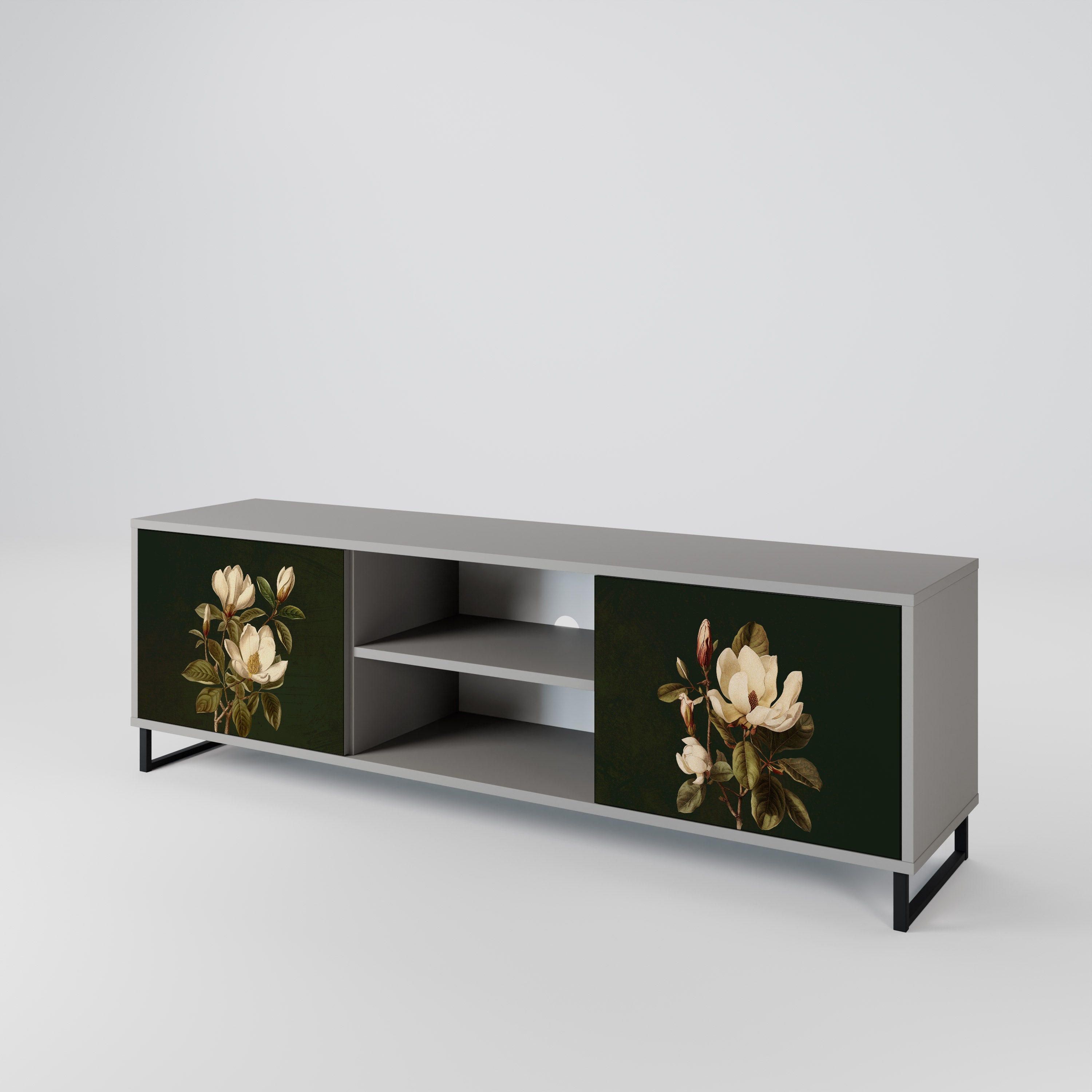 FLORAL NOIR Szafka RTV 2-drzwiowa korpus Szary