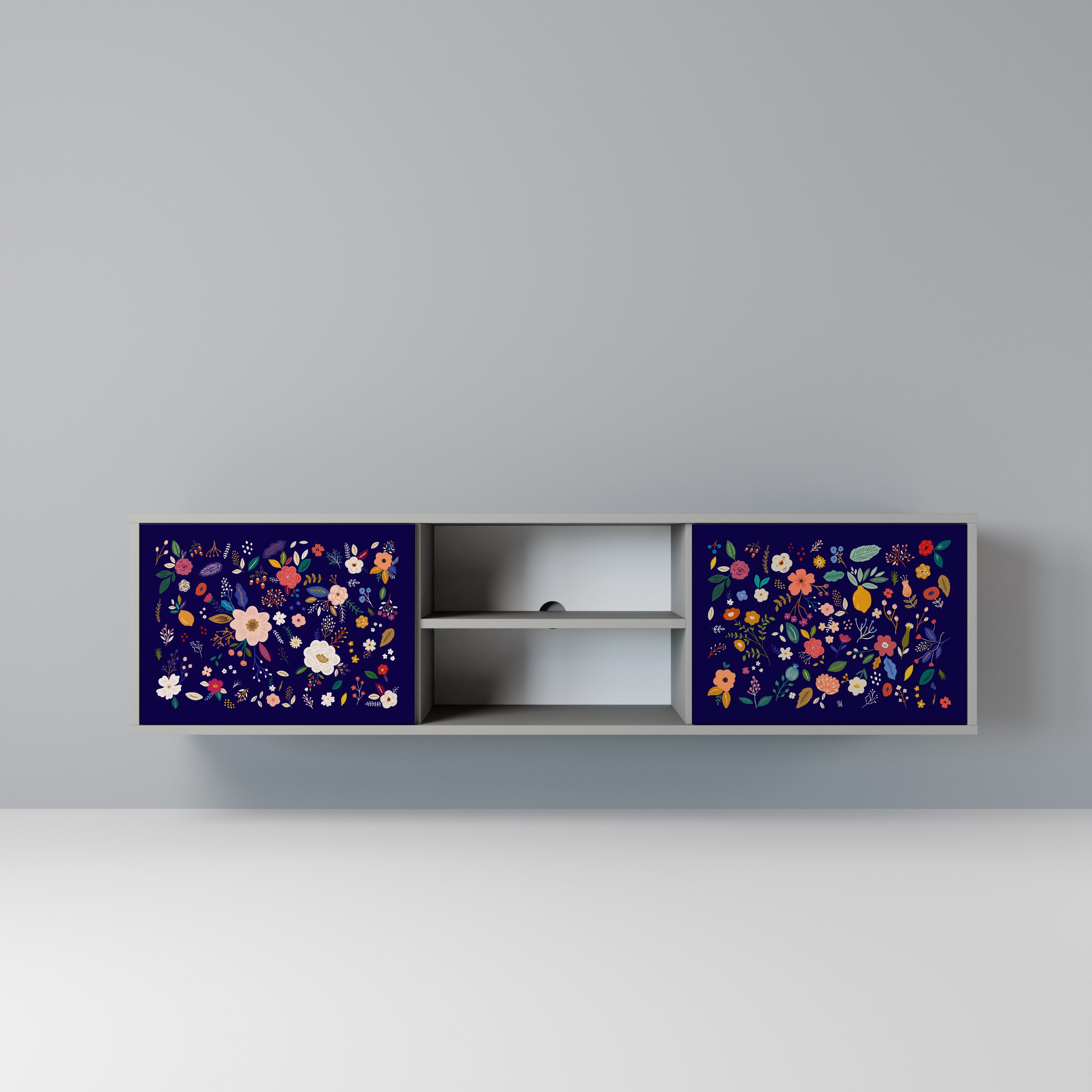 FLORAL COMBINATION Szafka RTV 2-drzwiowa korpus Szary