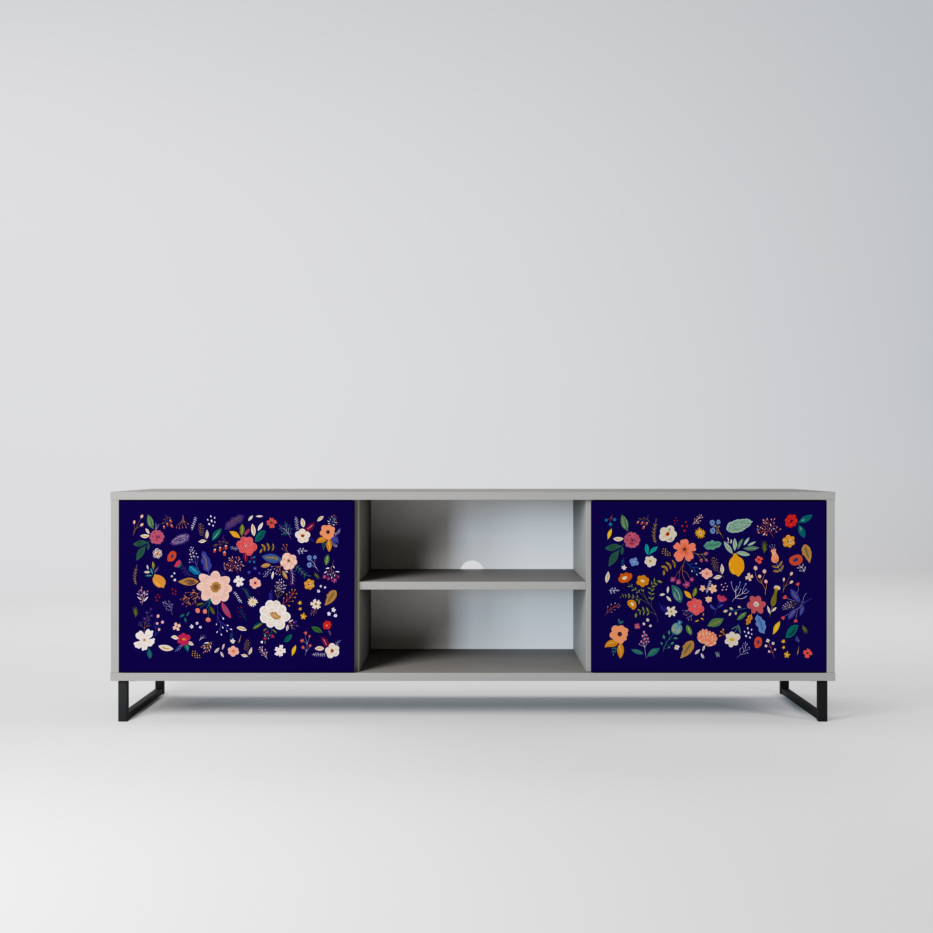 FLORAL COMBINATION Szafka RTV 2-drzwiowa korpus Szary