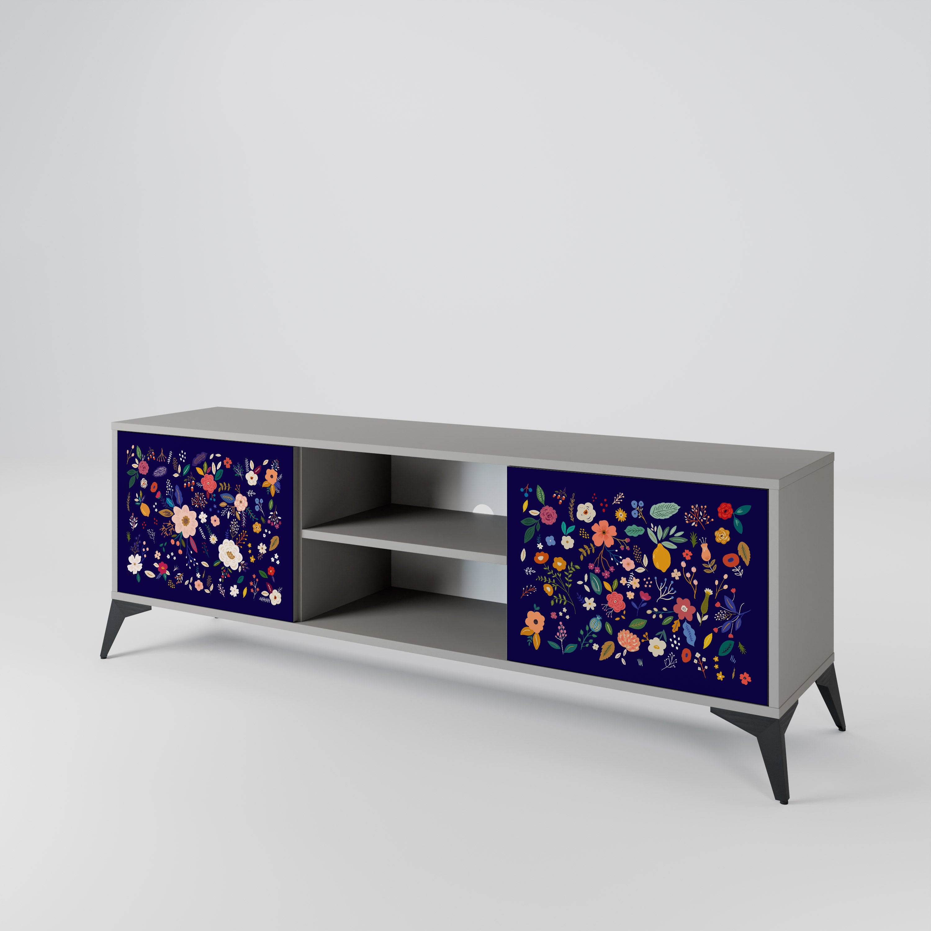 FLORAL COMBINATION Szafka RTV 2-drzwiowa korpus Szary