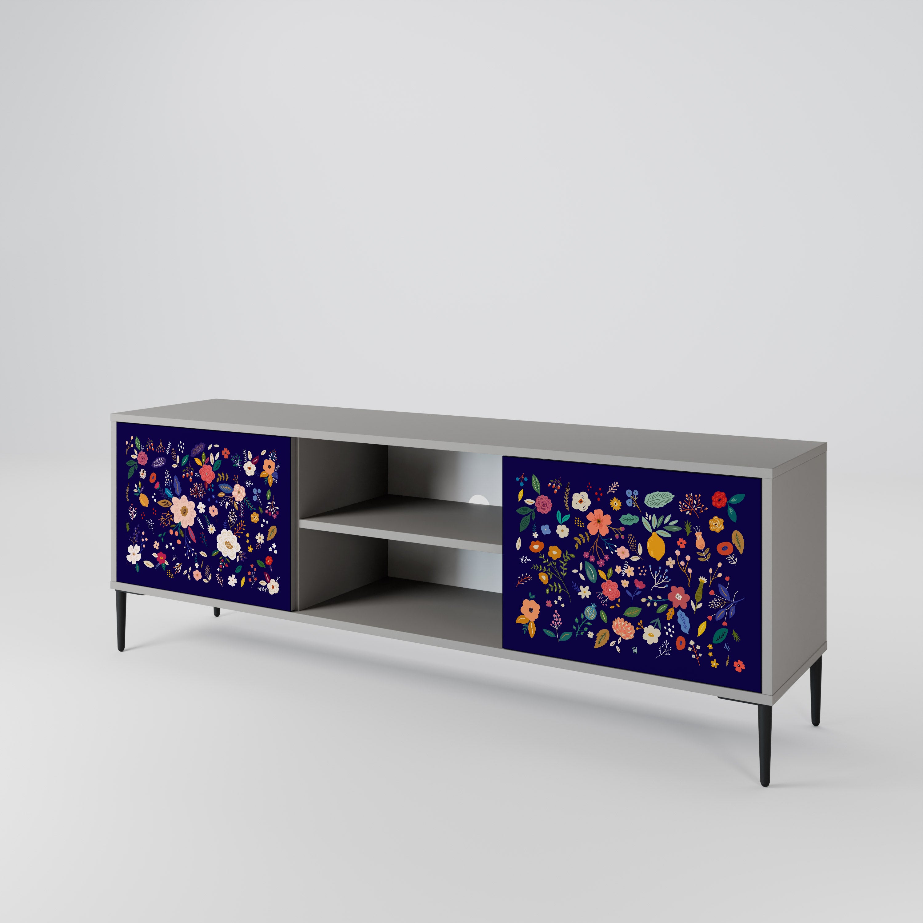 FLORAL COMBINATION Szafka RTV 2-drzwiowa korpus Szary