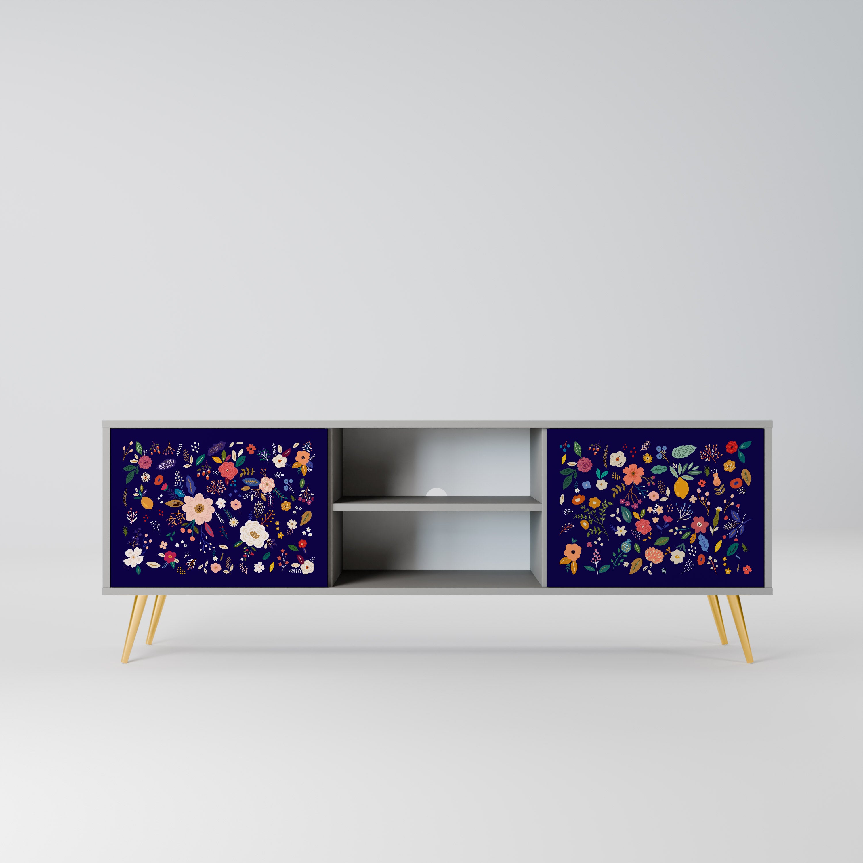 FLORAL COMBINATION Szafka RTV 2-drzwiowa korpus Szary
