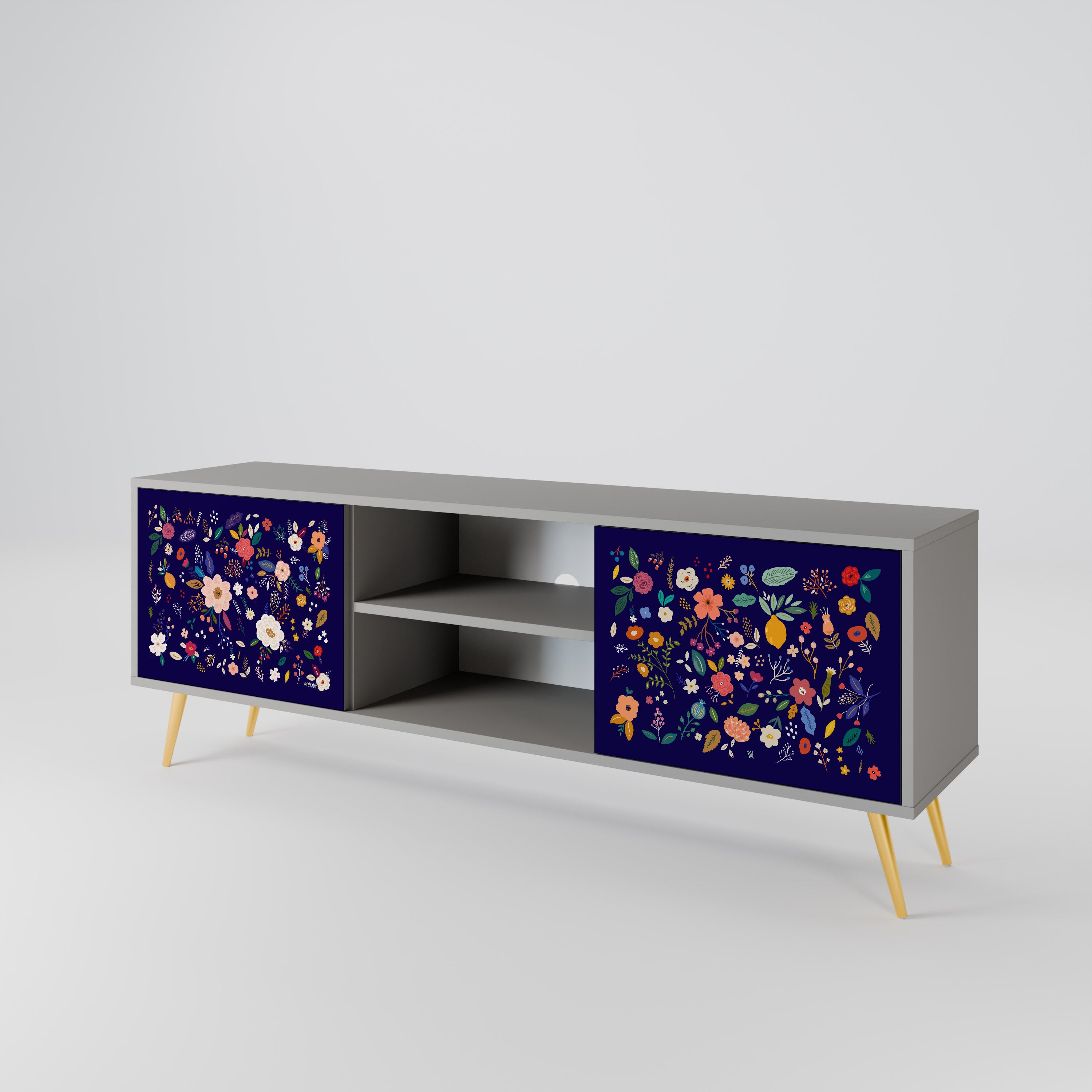 FLORAL COMBINATION Szafka RTV 2-drzwiowa korpus Szary