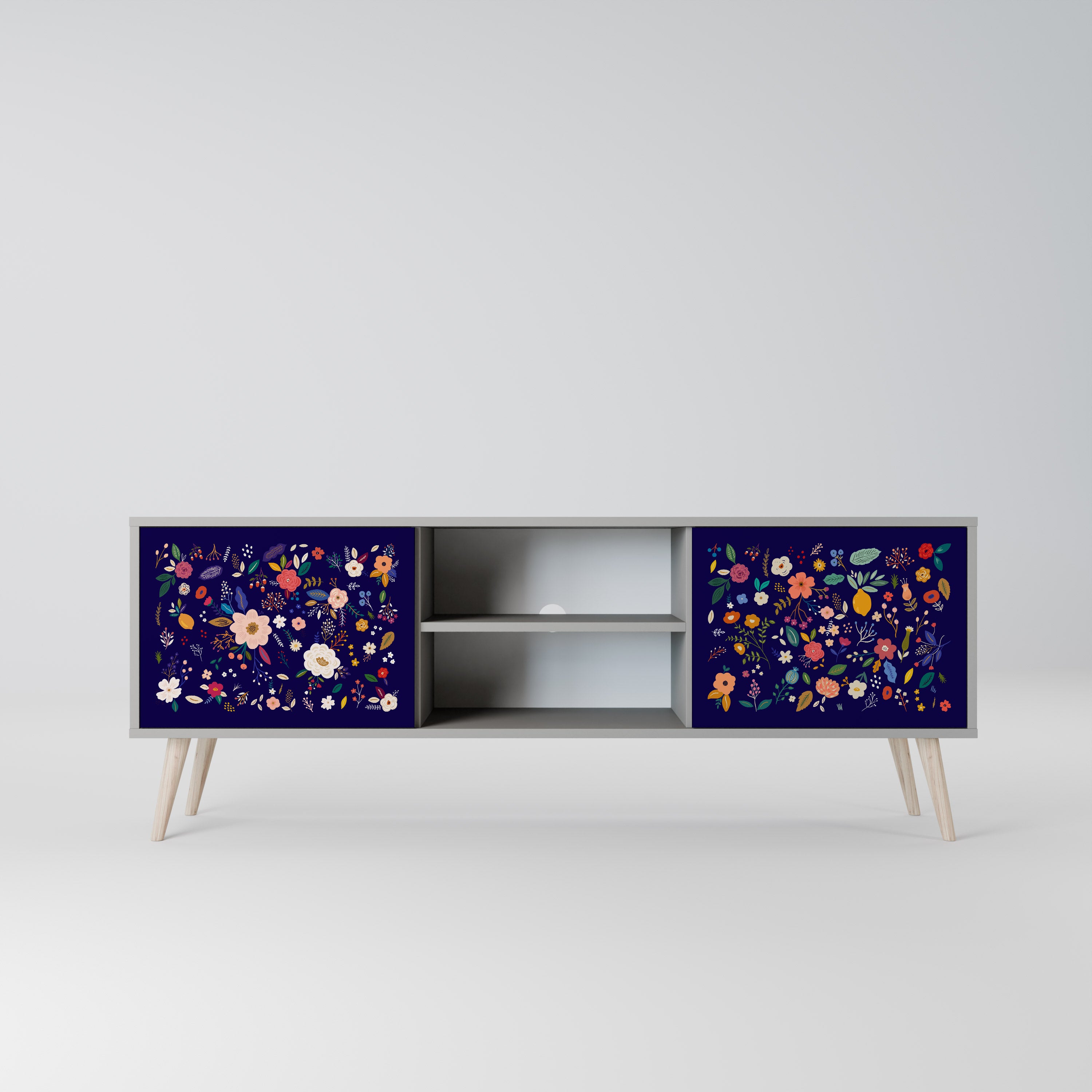 FLORAL COMBINATION Szafka RTV 2-drzwiowa korpus Szary