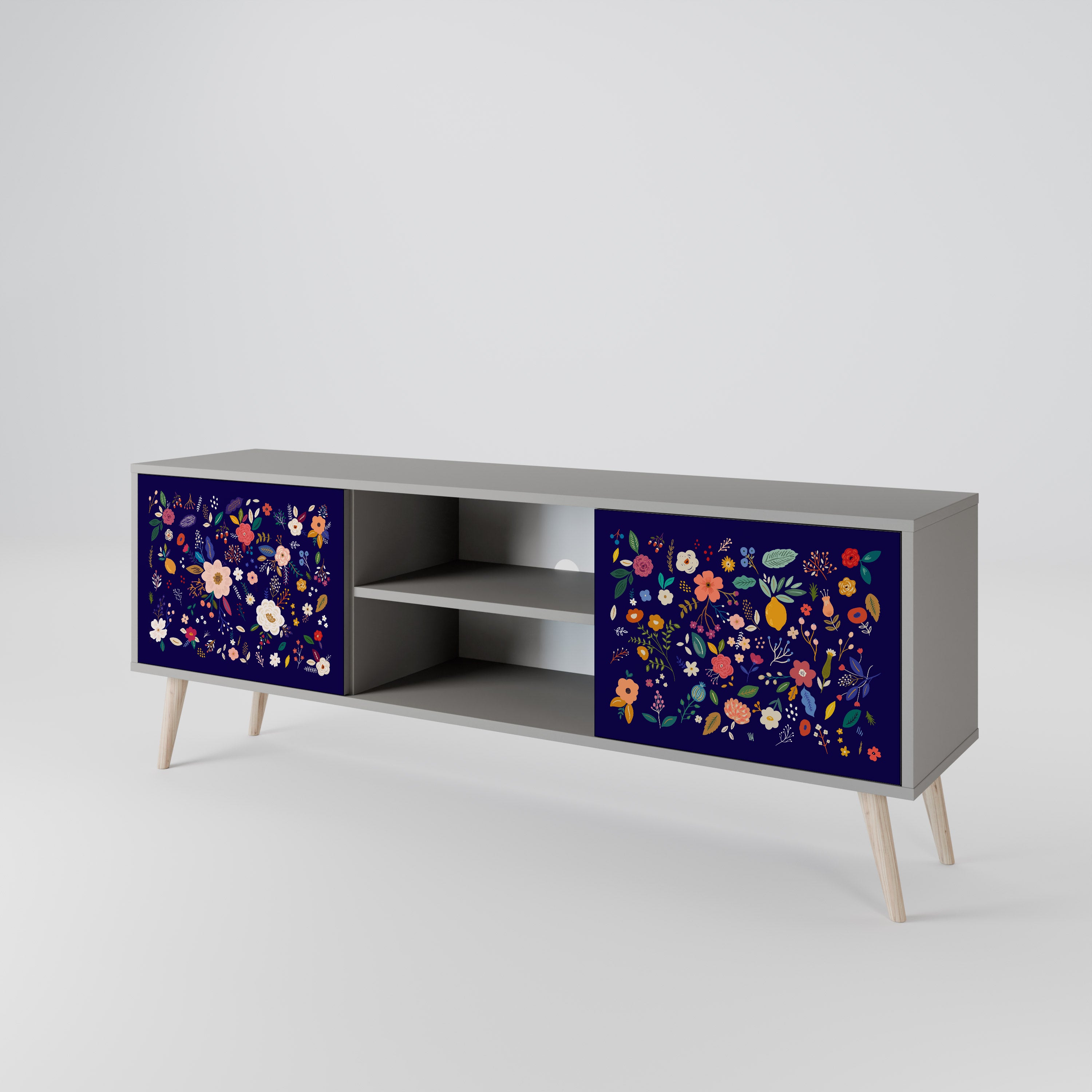 FLORAL COMBINATION Szafka RTV 2-drzwiowa korpus Szary