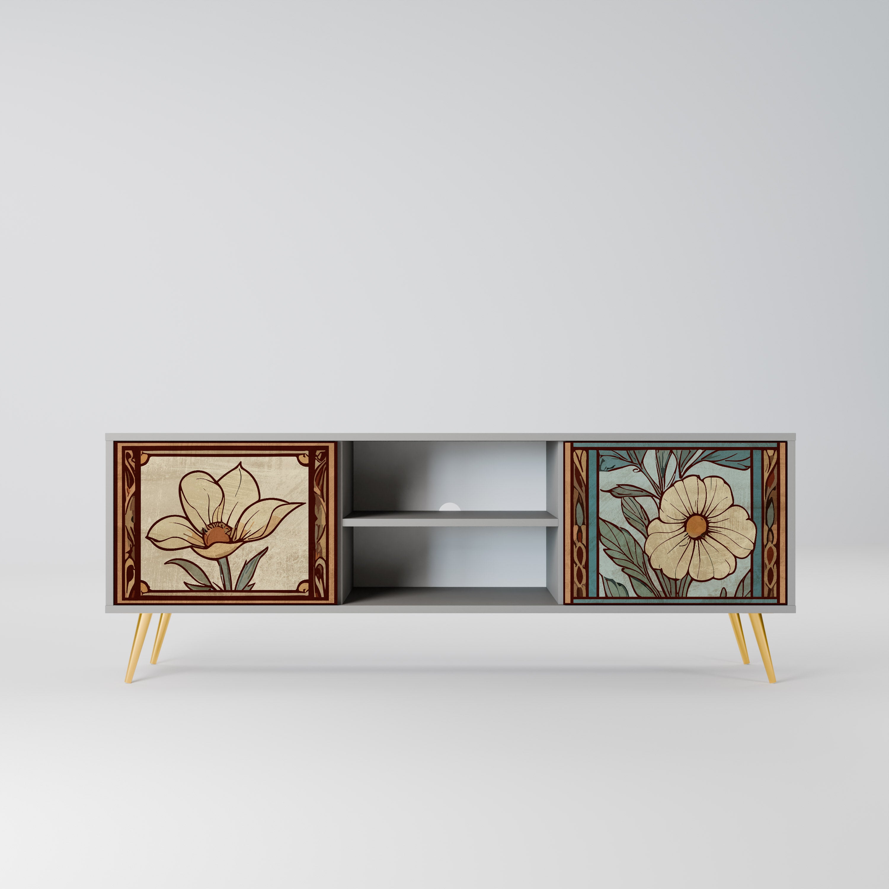 TIMELESS FLORA Szafka RTV 2-drzwiowa korpus Szary