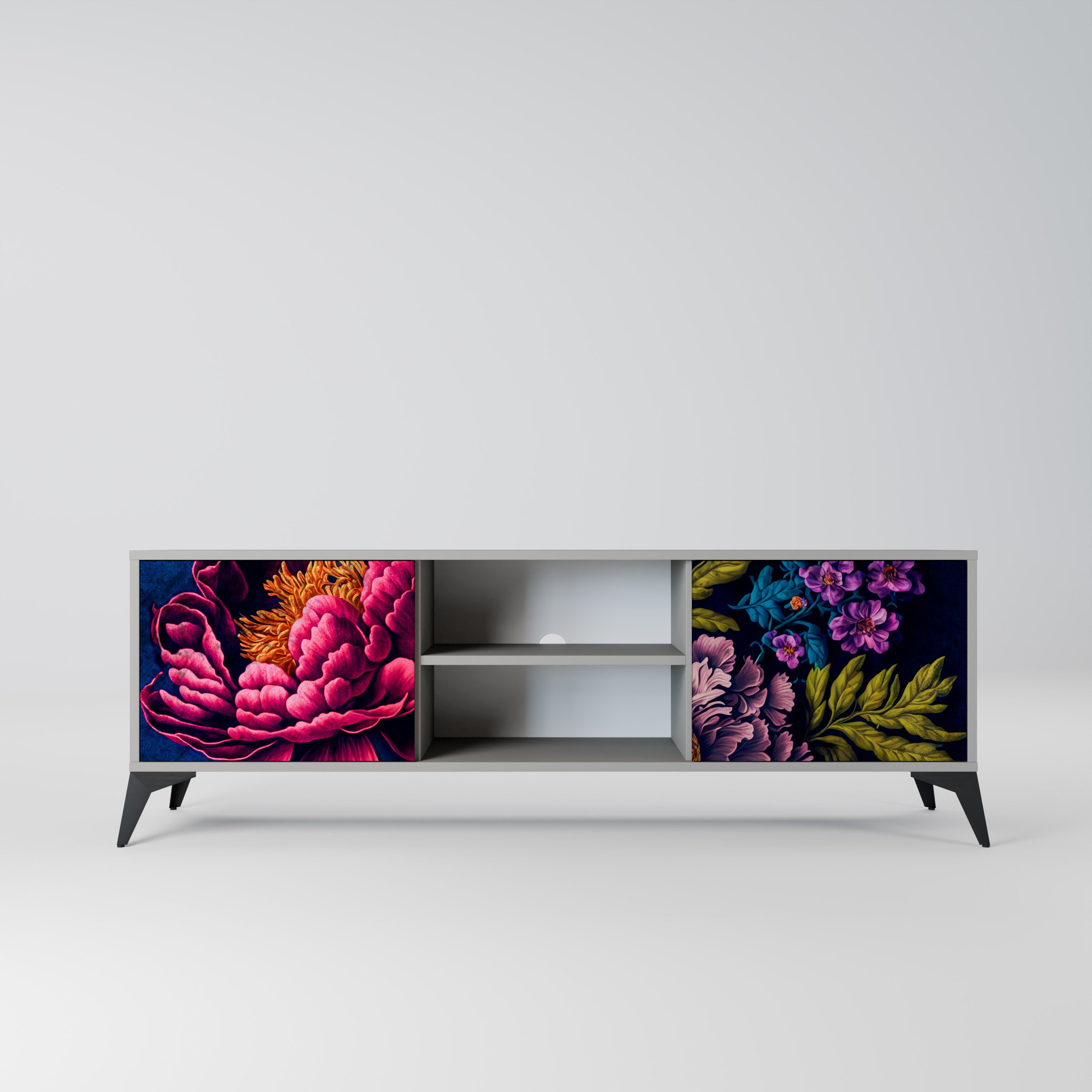 BLOOMING ELEGANCE Szafka RTV 2-drzwiowa korpus Szary