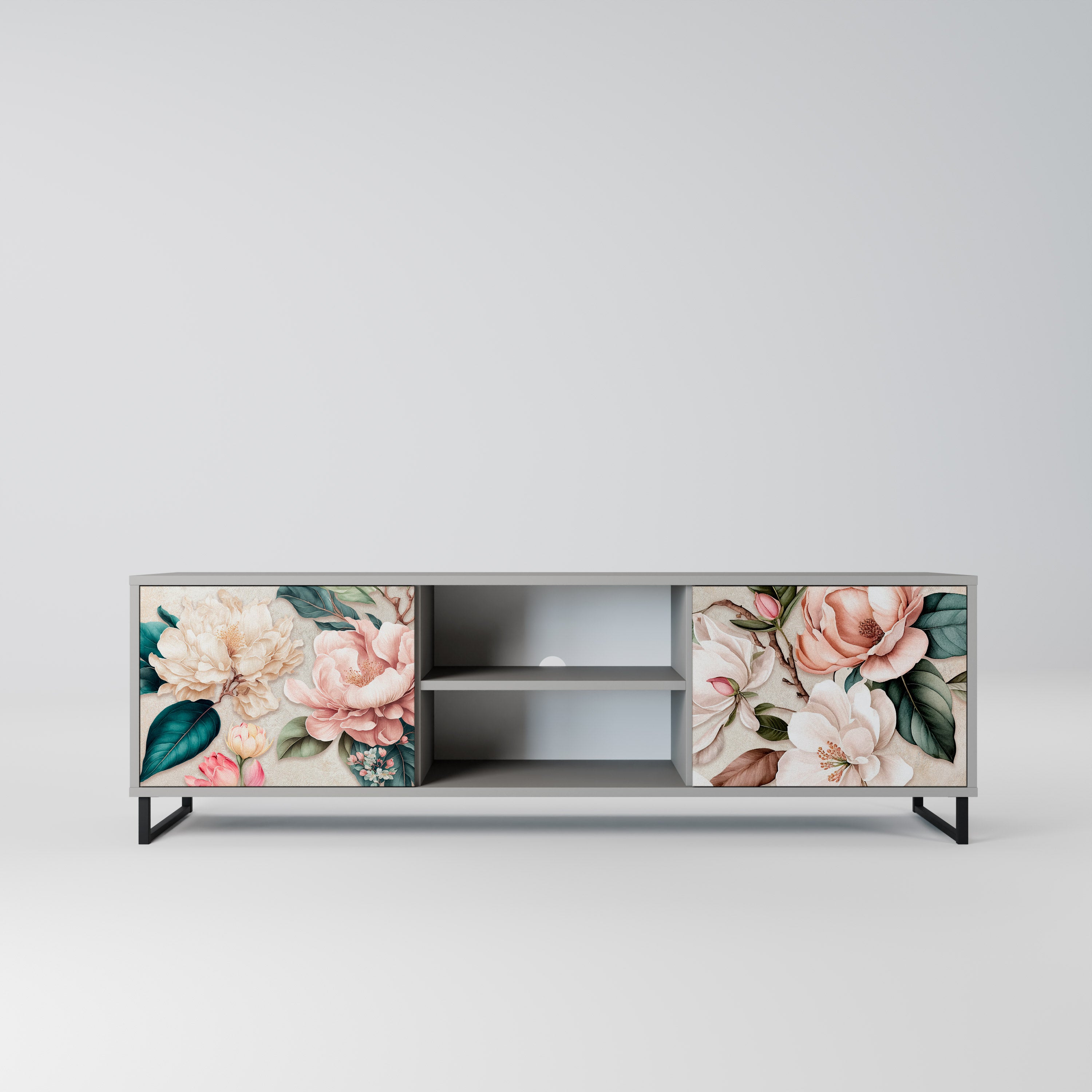 FLORAL GRACE Szafka RTV 2-drzwiowa korpus Szary