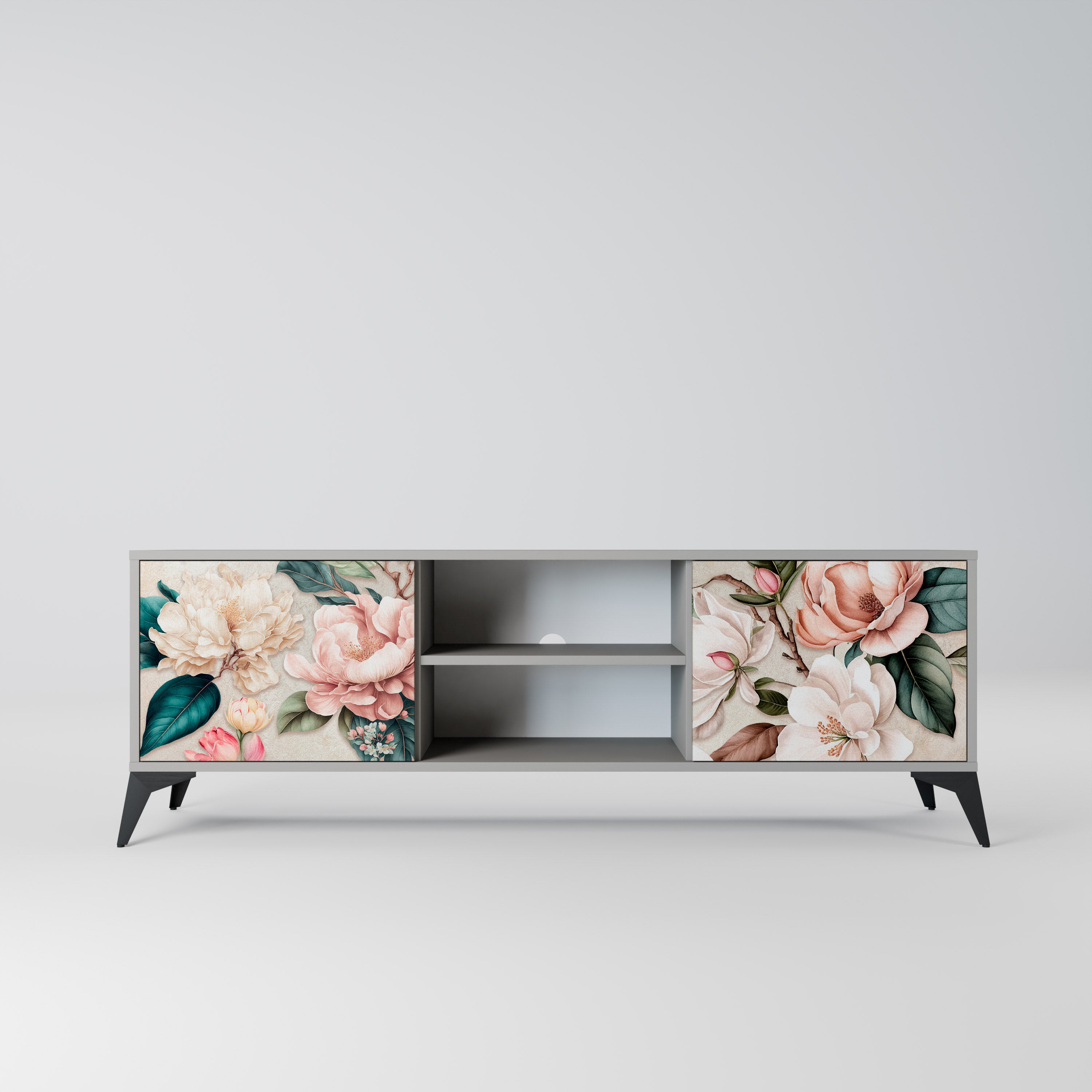 FLORAL GRACE Szafka RTV 2-drzwiowa korpus Szary