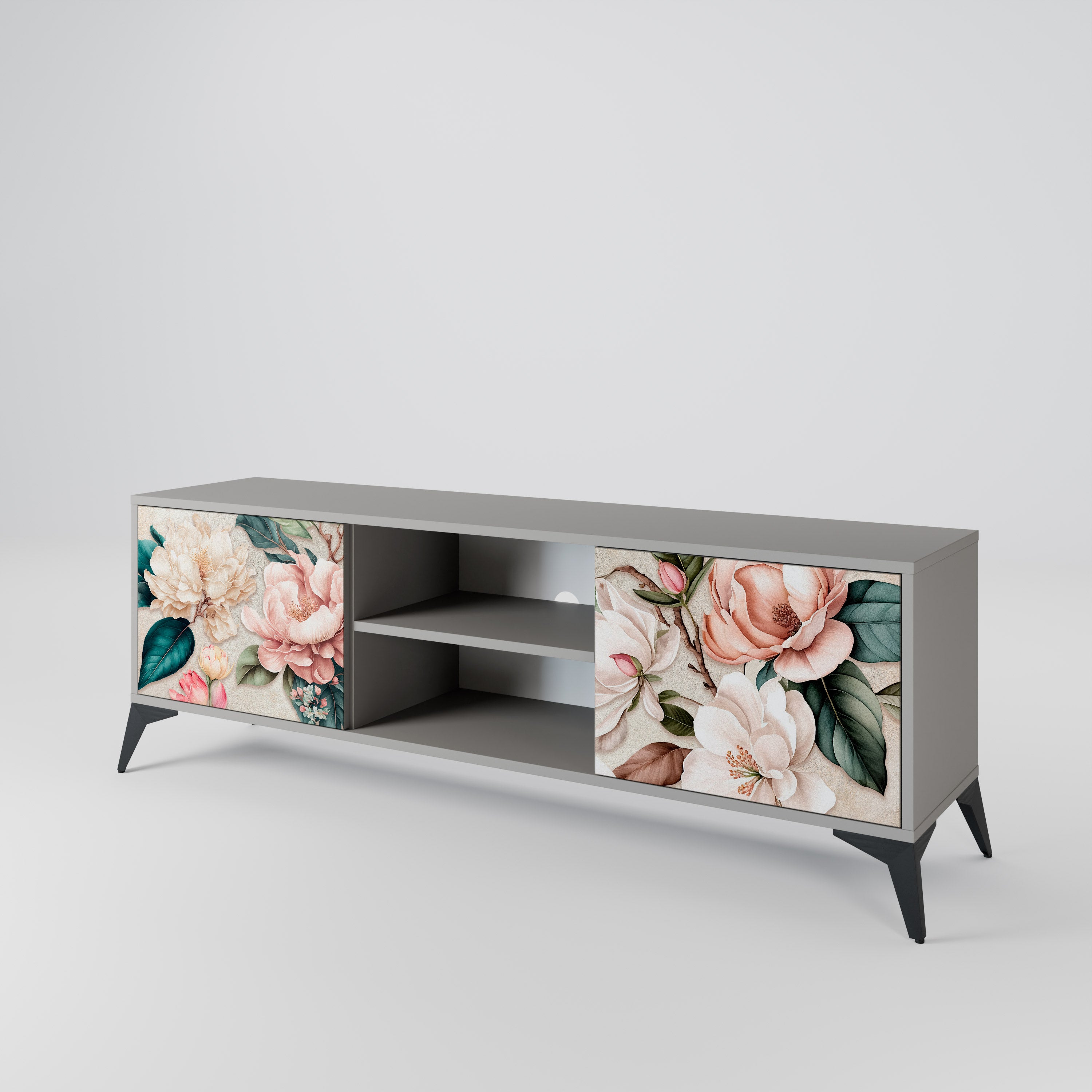 FLORAL GRACE Szafka RTV 2-drzwiowa korpus Szary
