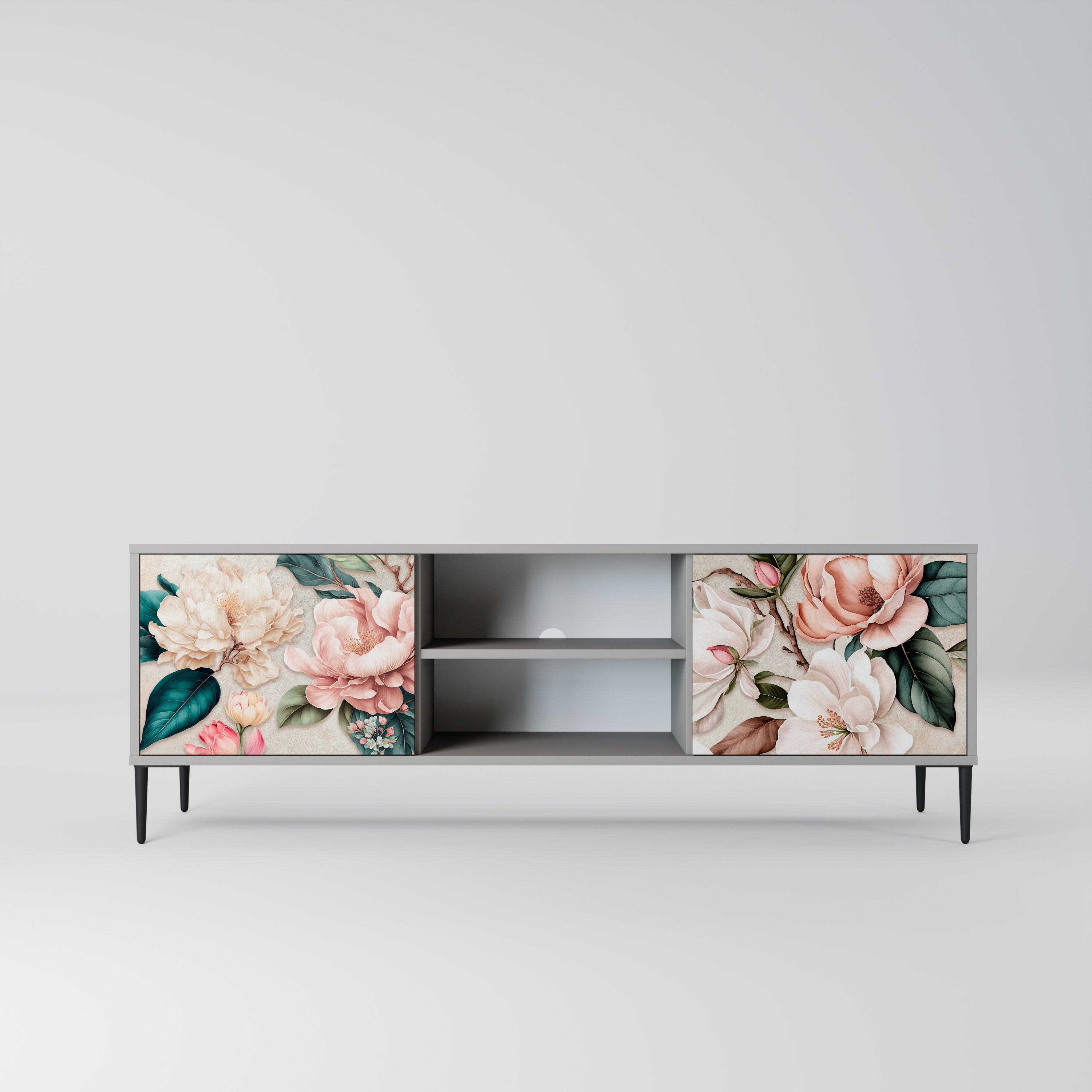 FLORAL GRACE Szafka RTV 2-drzwiowa korpus Szary