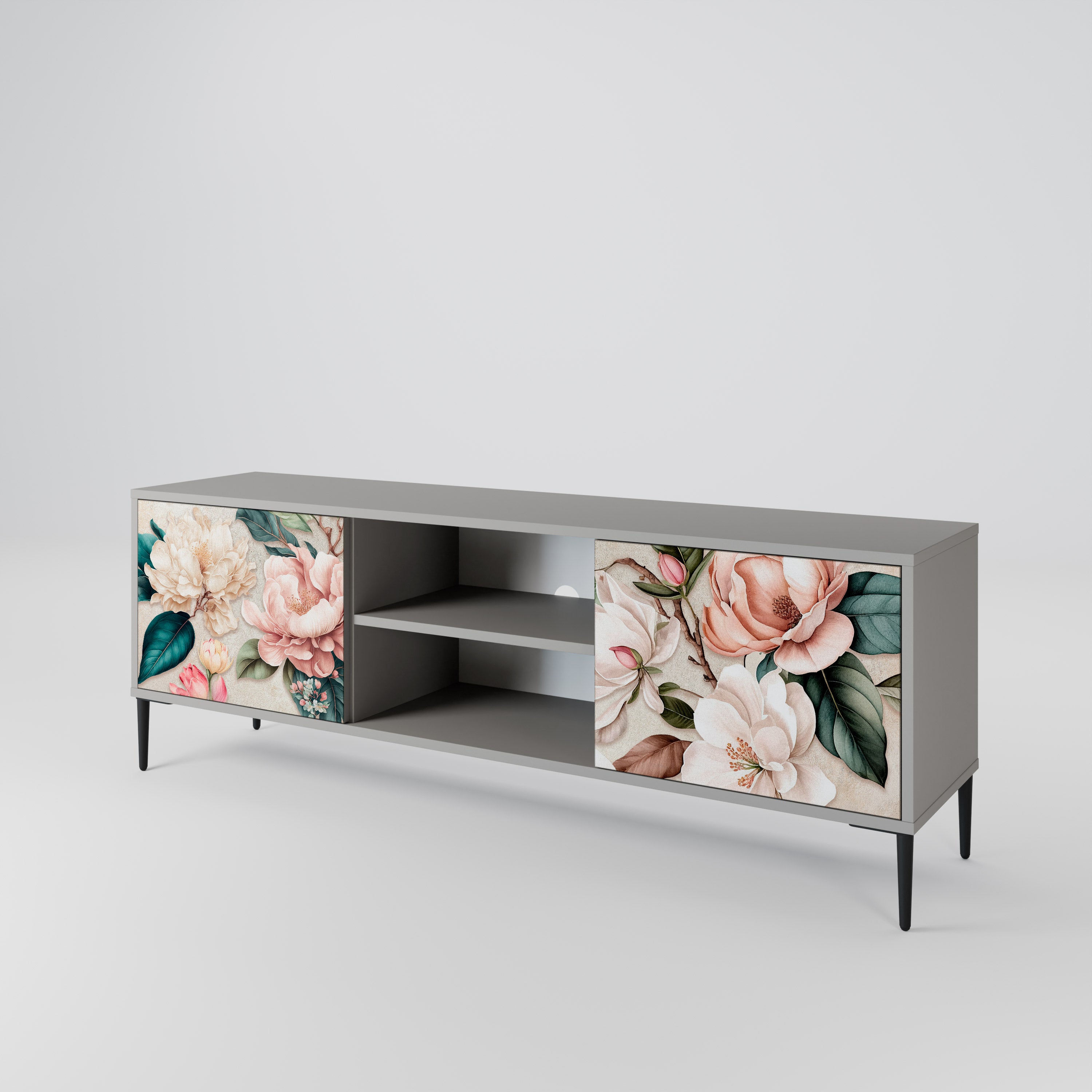FLORAL GRACE Szafka RTV 2-drzwiowa korpus Szary