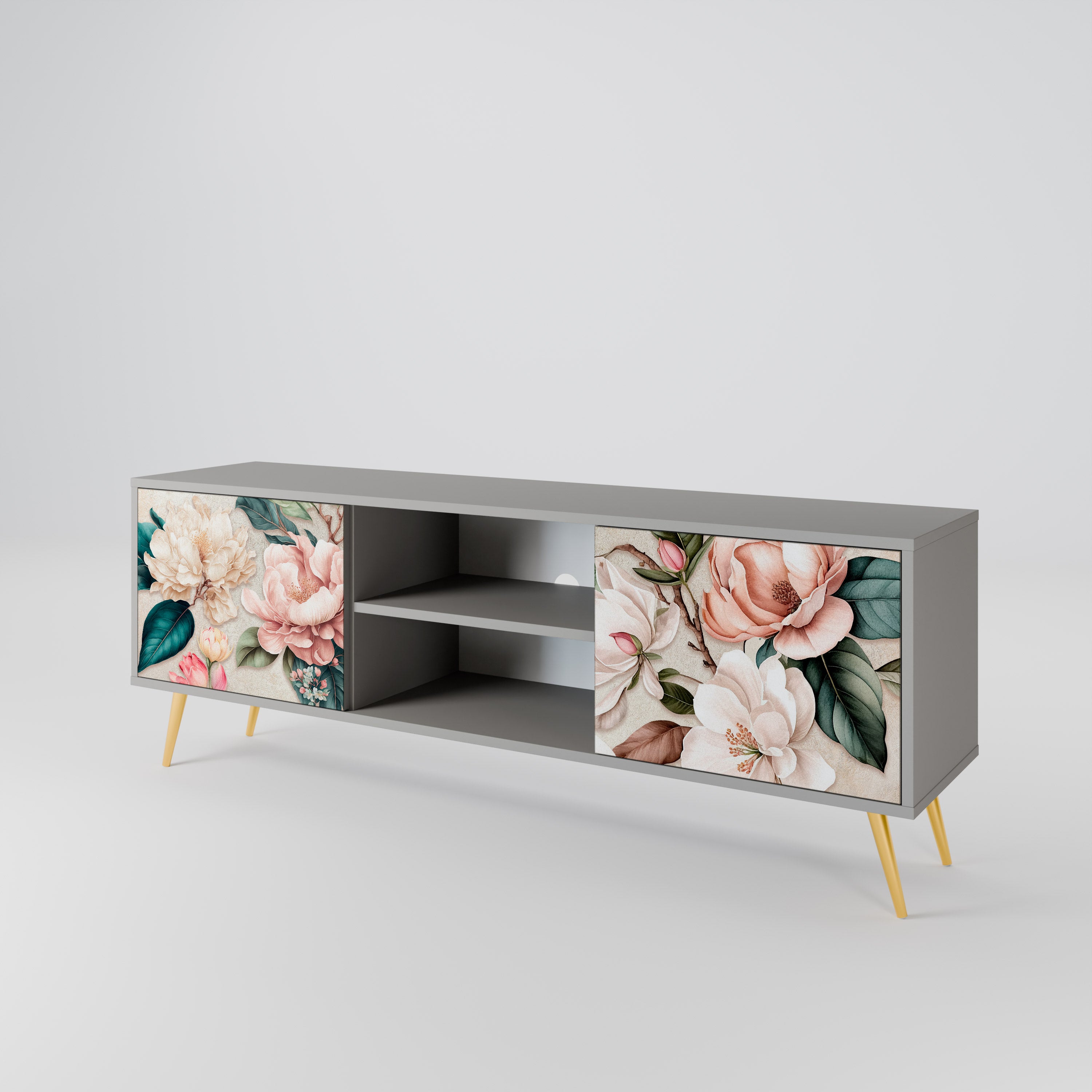 FLORAL GRACE Szafka RTV 2-drzwiowa korpus Szary