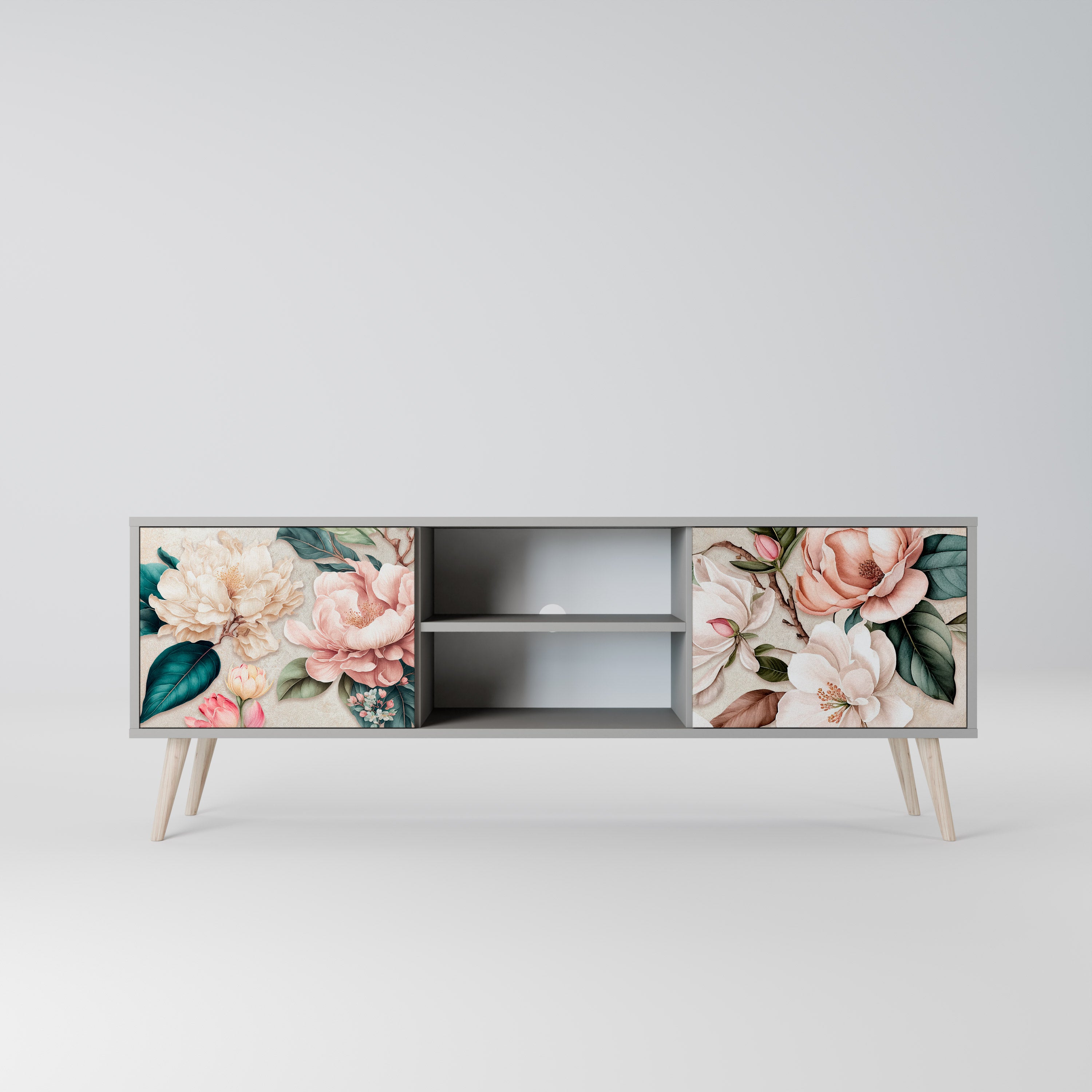 FLORAL GRACE Szafka RTV 2-drzwiowa korpus Szary