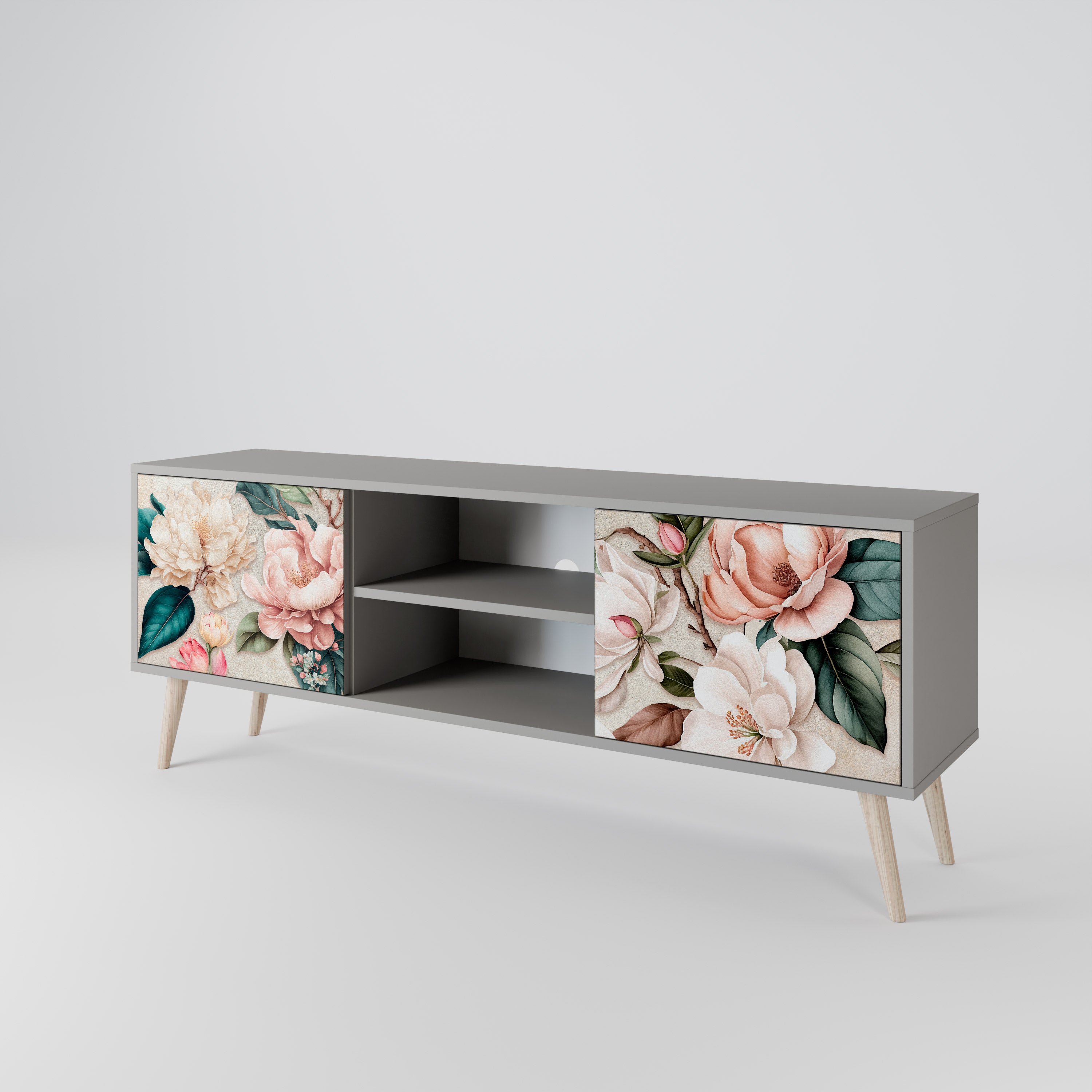 FLORAL GRACE Szafka RTV 2-drzwiowa korpus Szary