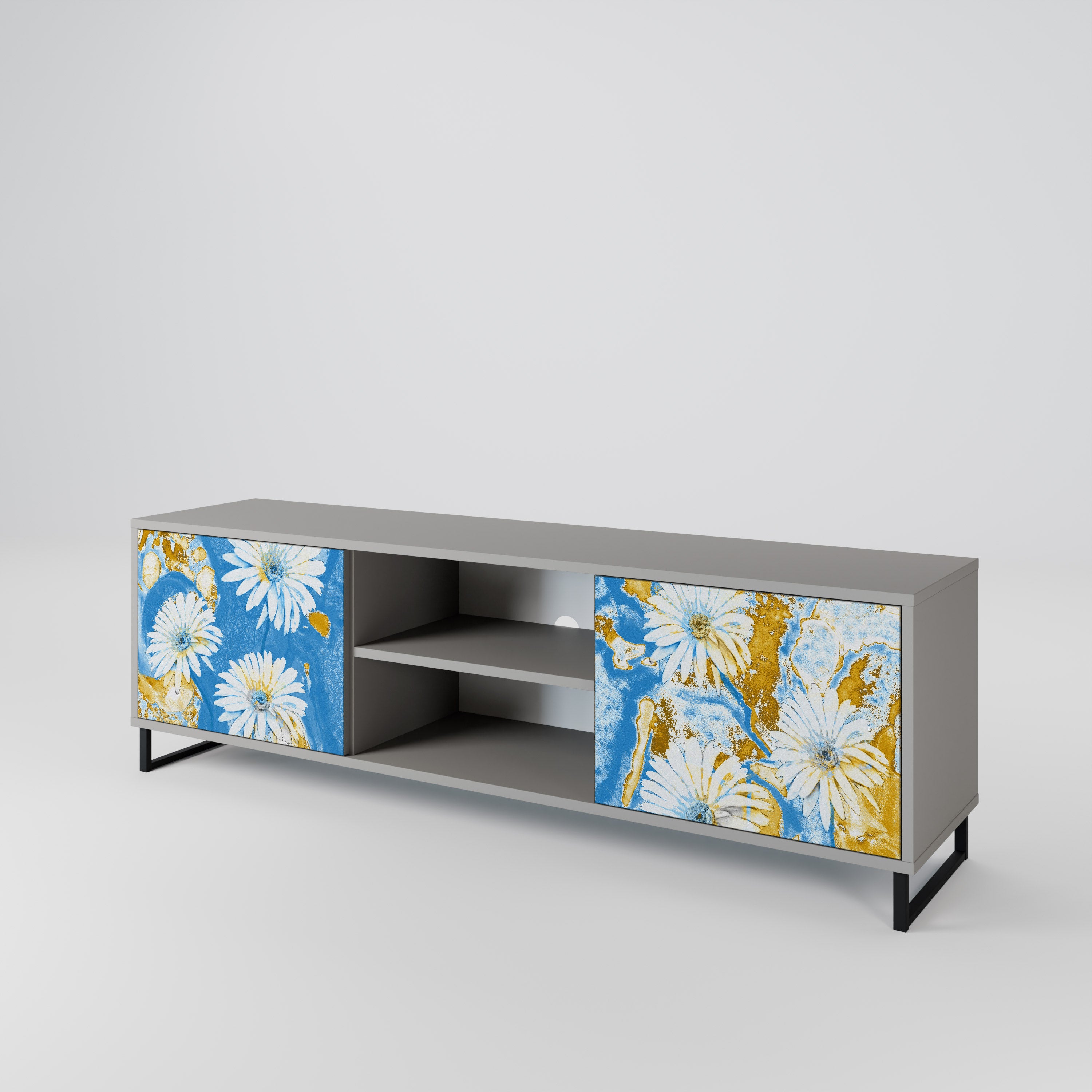 DAISY LUXE Szafka RTV 2-drzwiowa korpus Szary