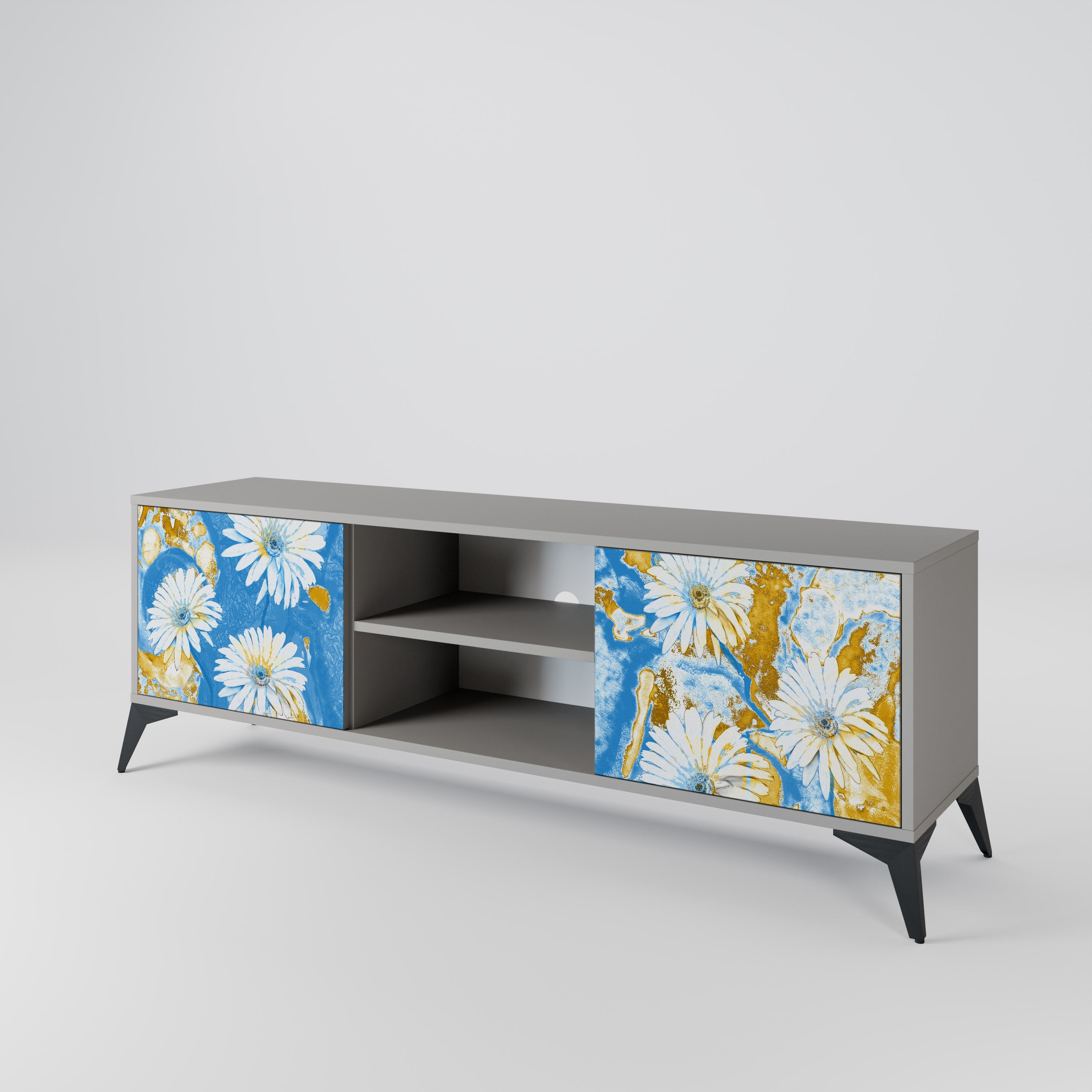 DAISY LUXE Szafka RTV 2-drzwiowa korpus Szary