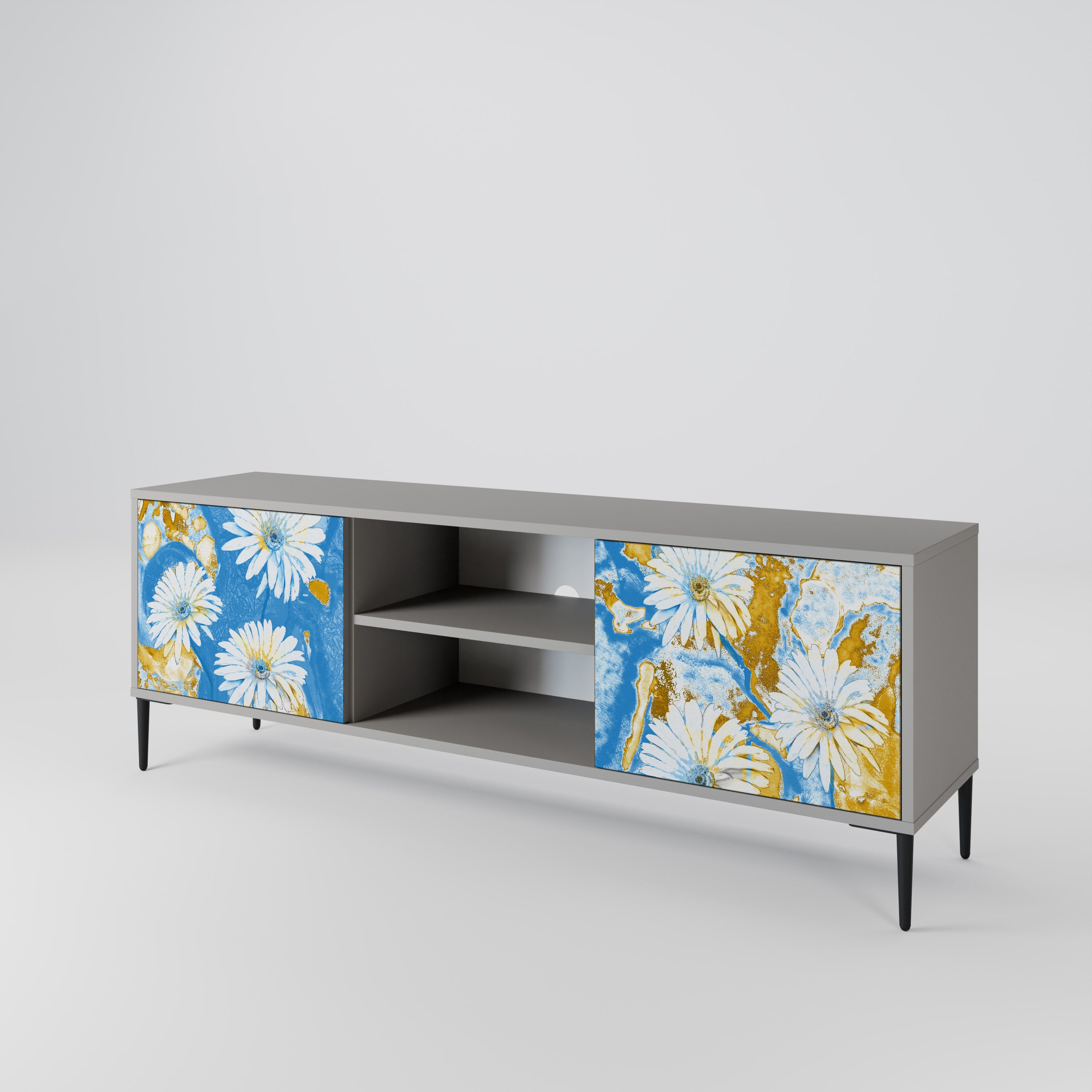 DAISY LUXE Szafka RTV 2-drzwiowa korpus Szary