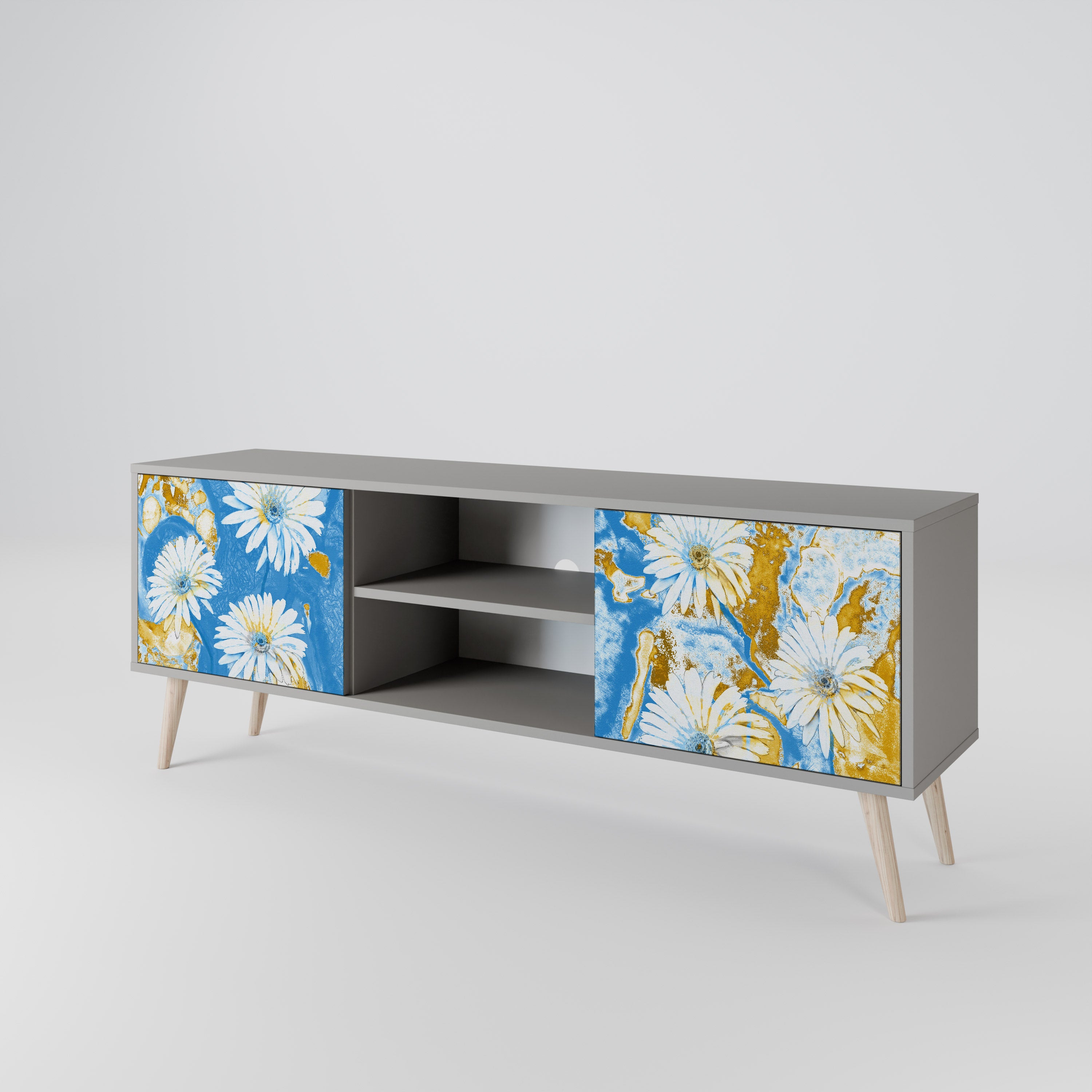 DAISY LUXE Szafka RTV 2-drzwiowa korpus Szary