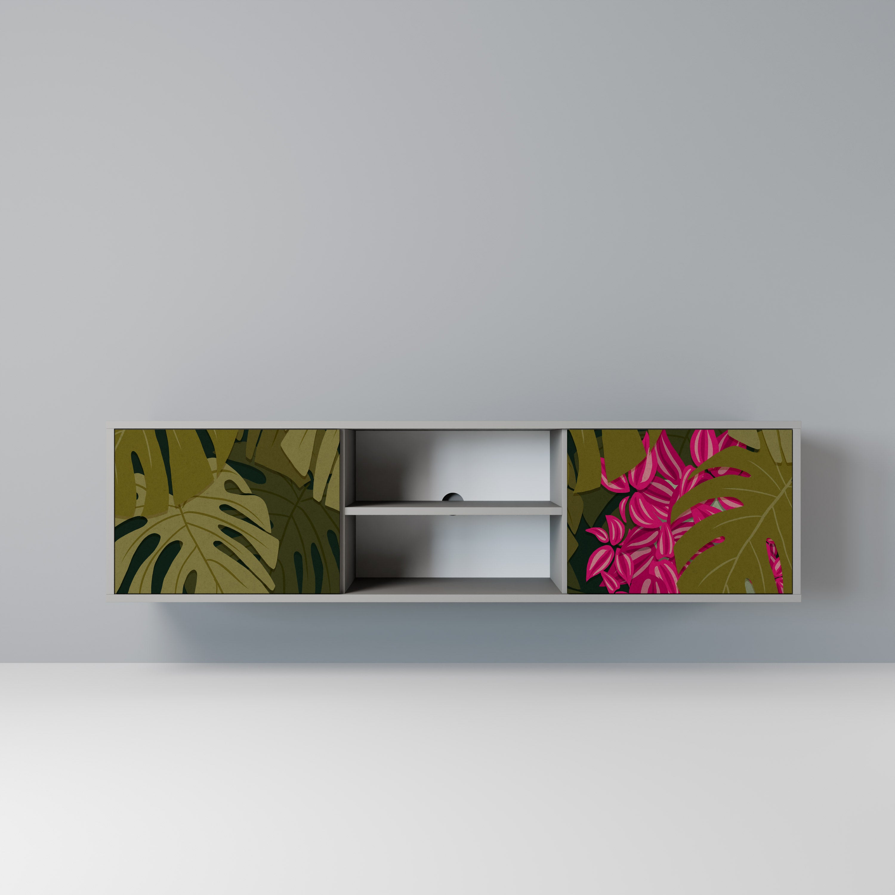 TROPICAL BEAUTY Szafka RTV 2-drzwiowa korpus Szary