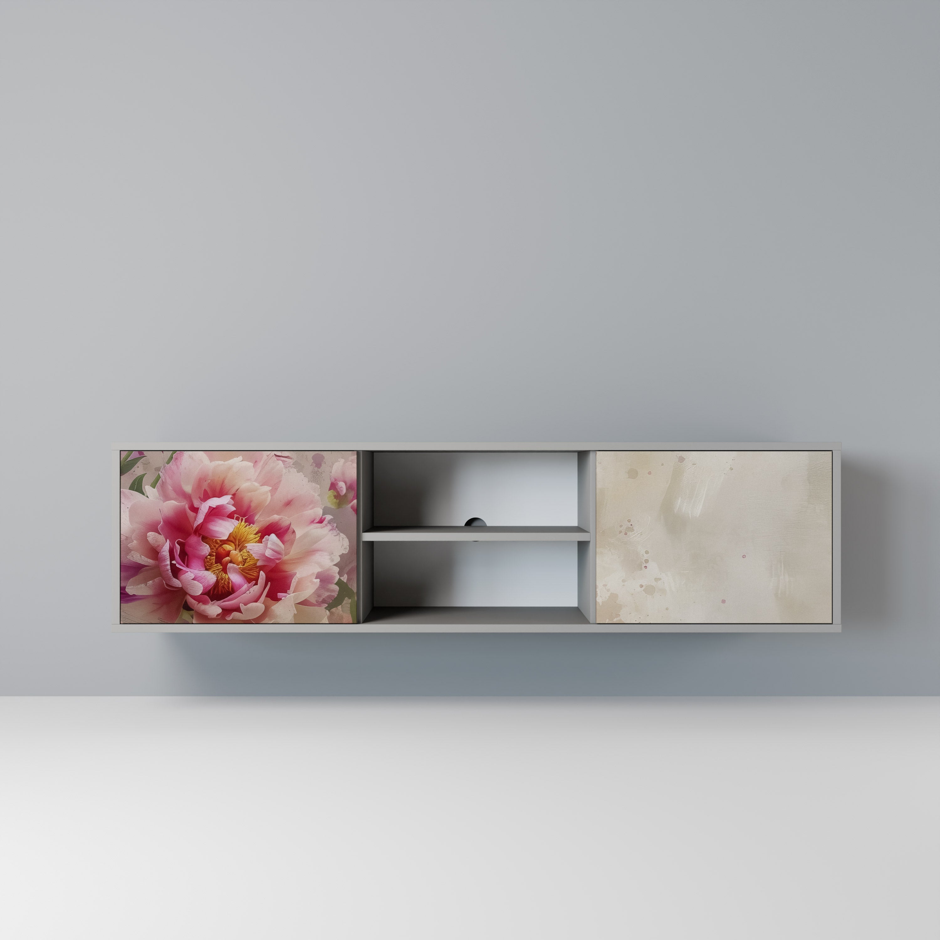 PEONY WHISPER Szafka RTV 2-drzwiowa korpus Szary