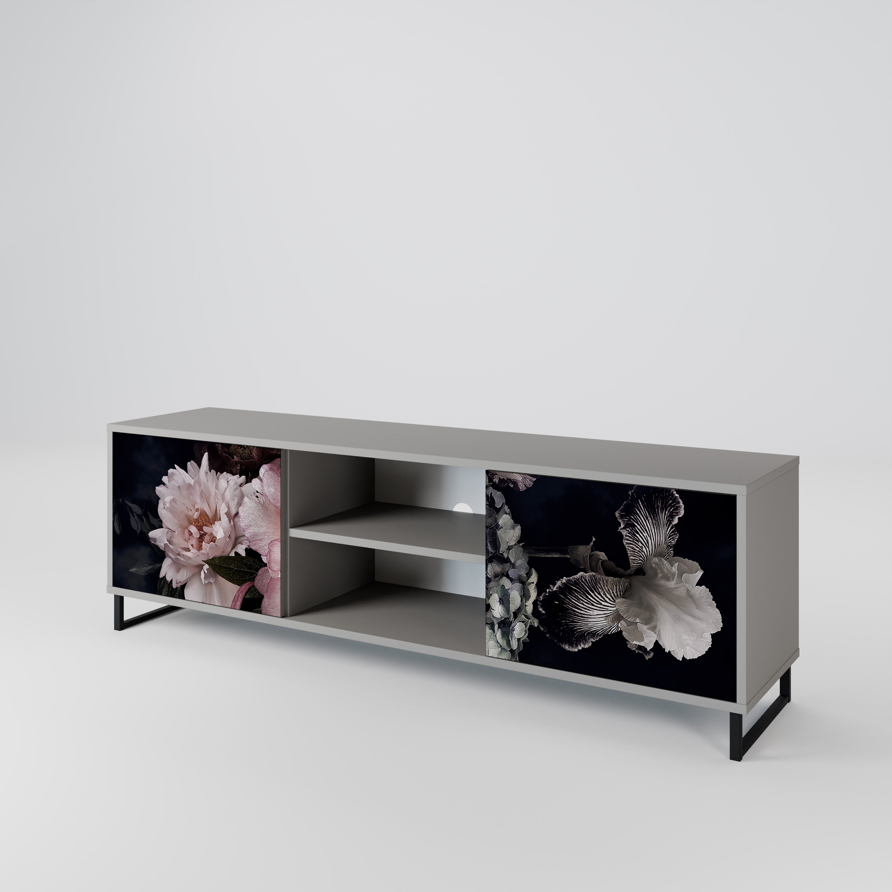 PURE BLOSSOM Szafka RTV 2-drzwiowa korpus Szary