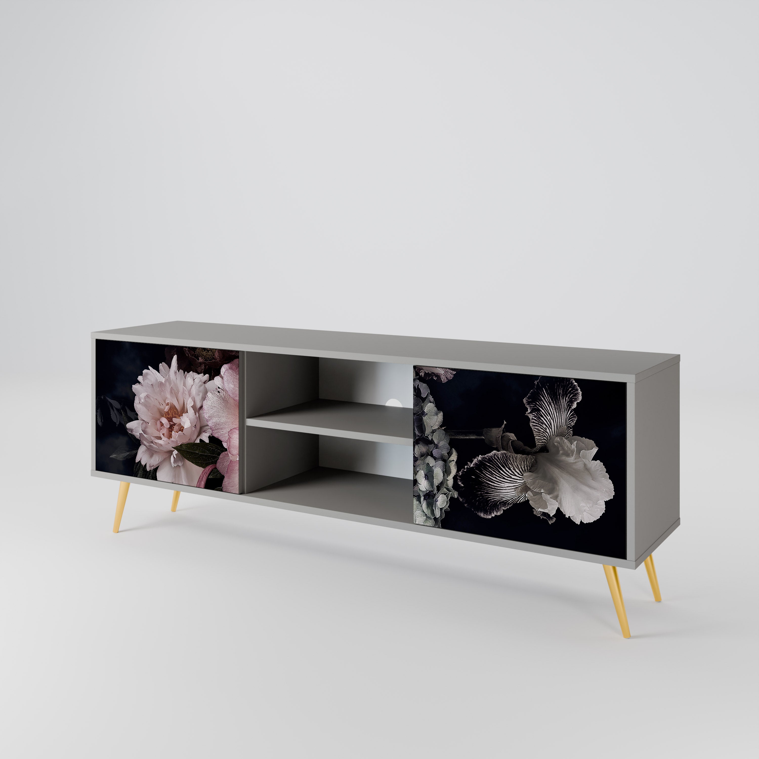 PURE BLOSSOM Szafka RTV 2-drzwiowa korpus Szary