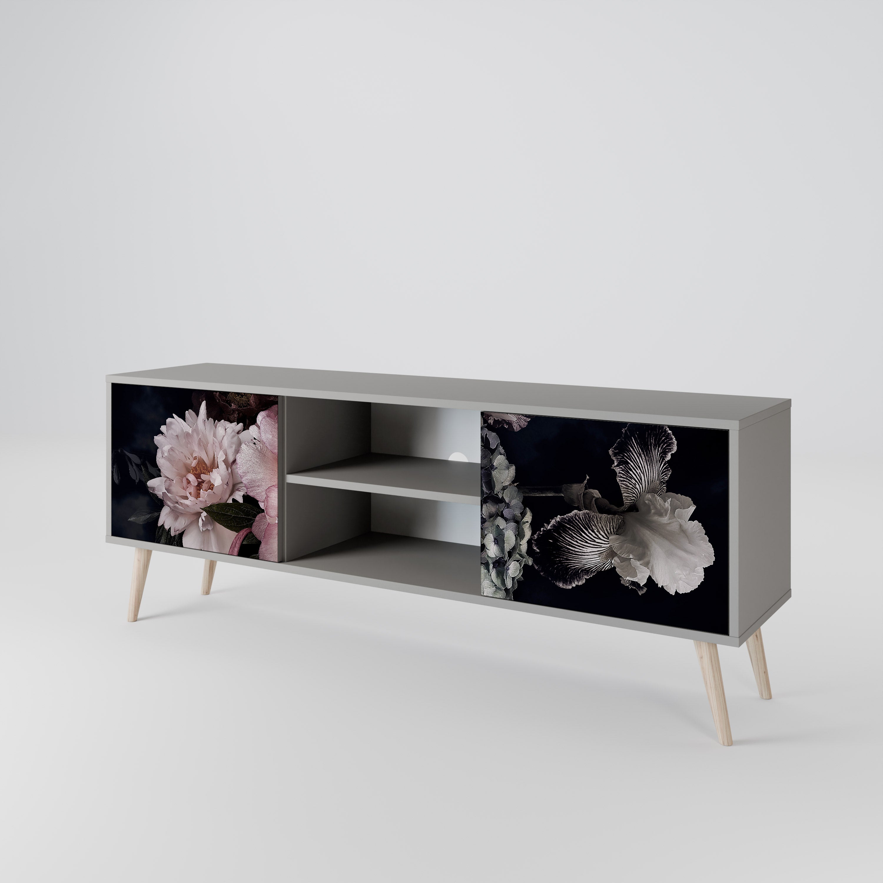 PURE BLOSSOM Szafka RTV 2-drzwiowa korpus Szary