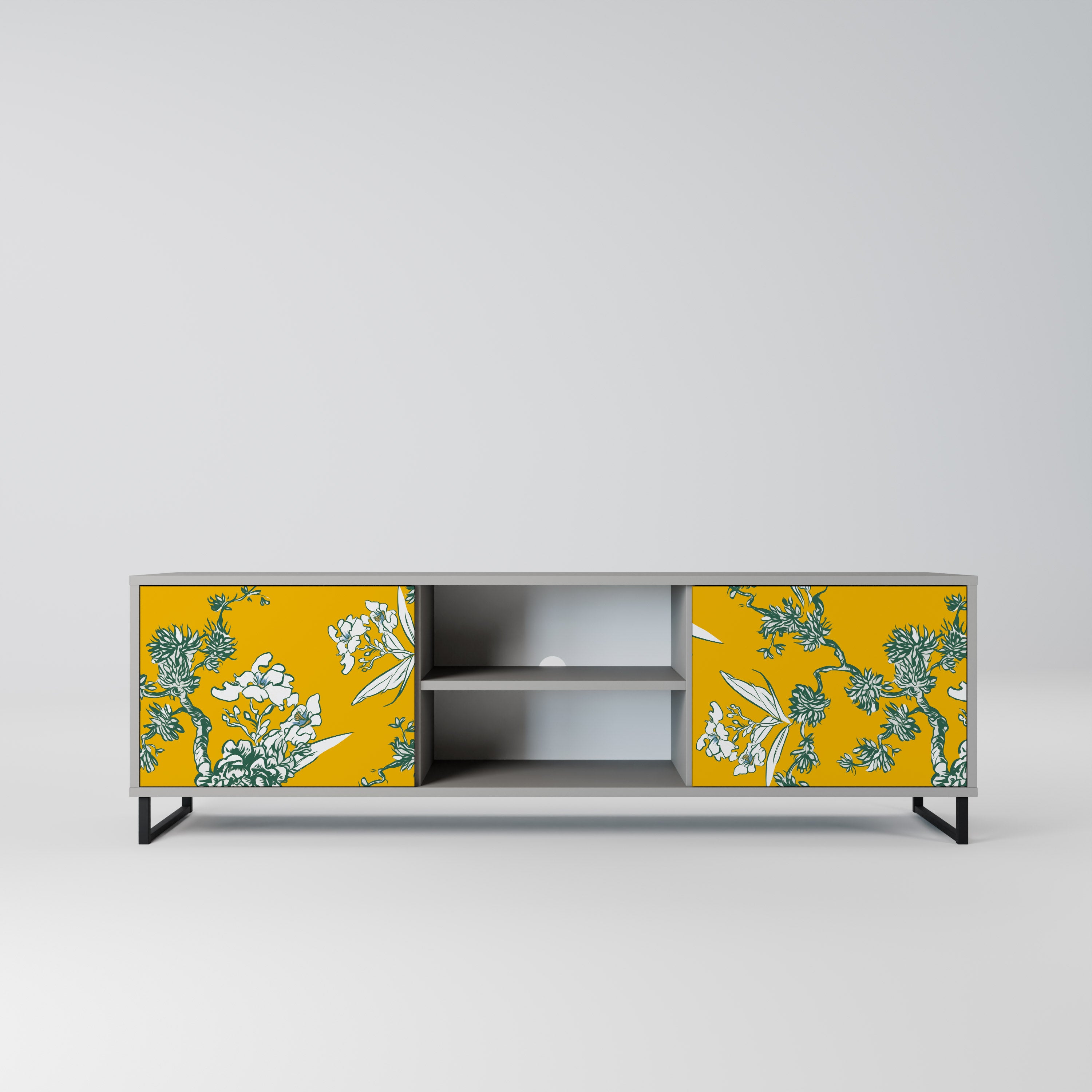 YELLOW CHINOISERIE Szafka RTV 2-drzwiowa korpus Szary