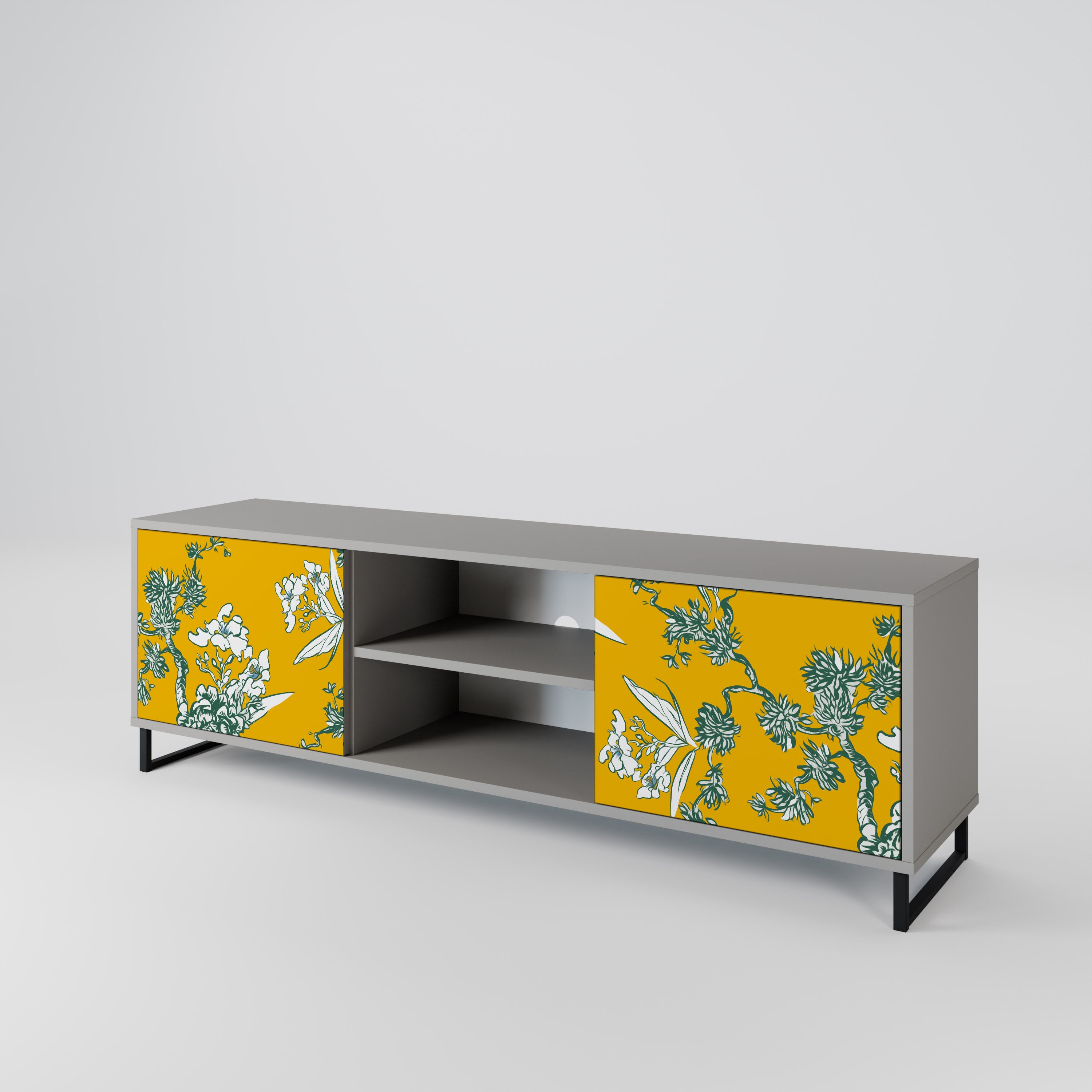 YELLOW CHINOISERIE Szafka RTV 2-drzwiowa korpus Szary