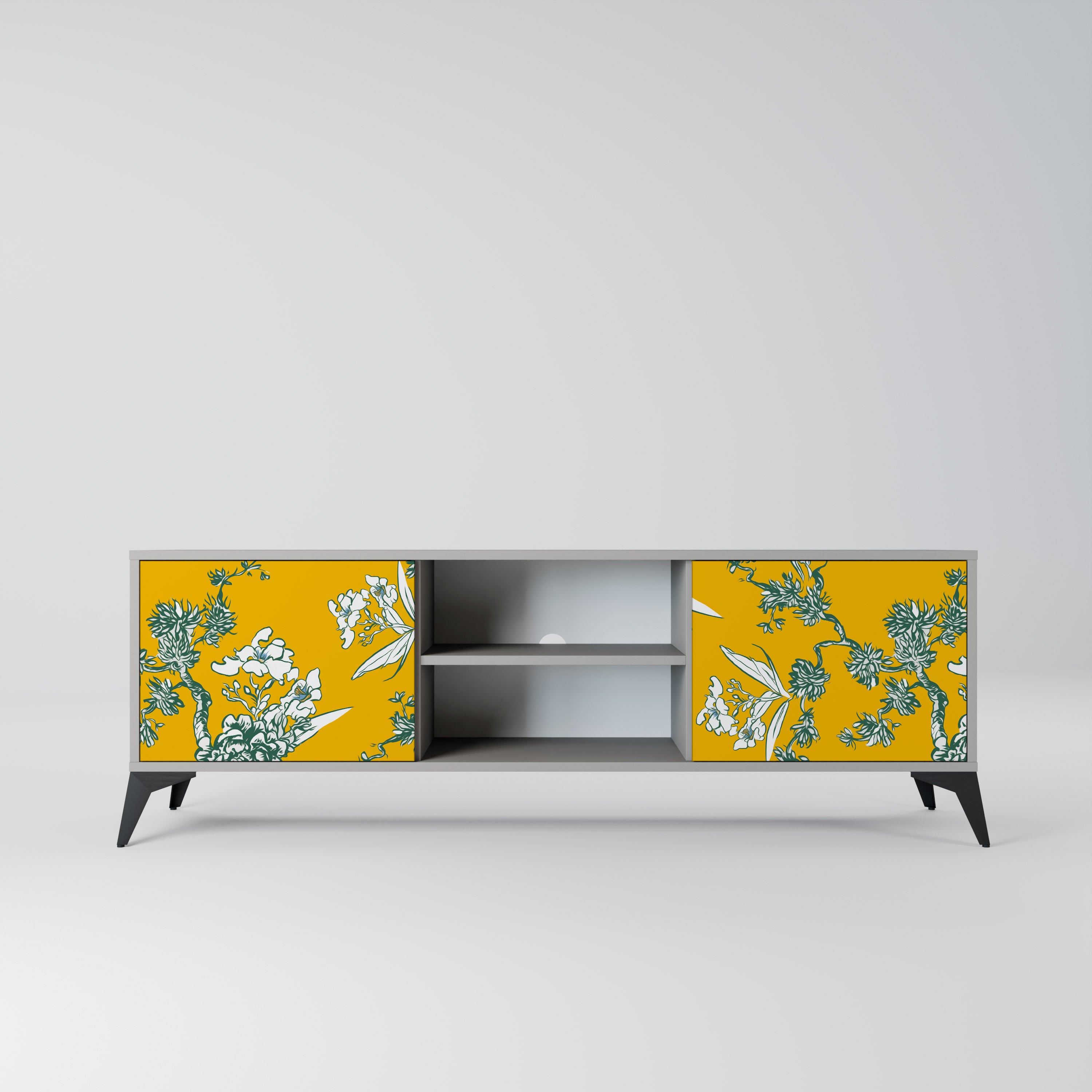 YELLOW CHINOISERIE Szafka RTV 2-drzwiowa korpus Szary