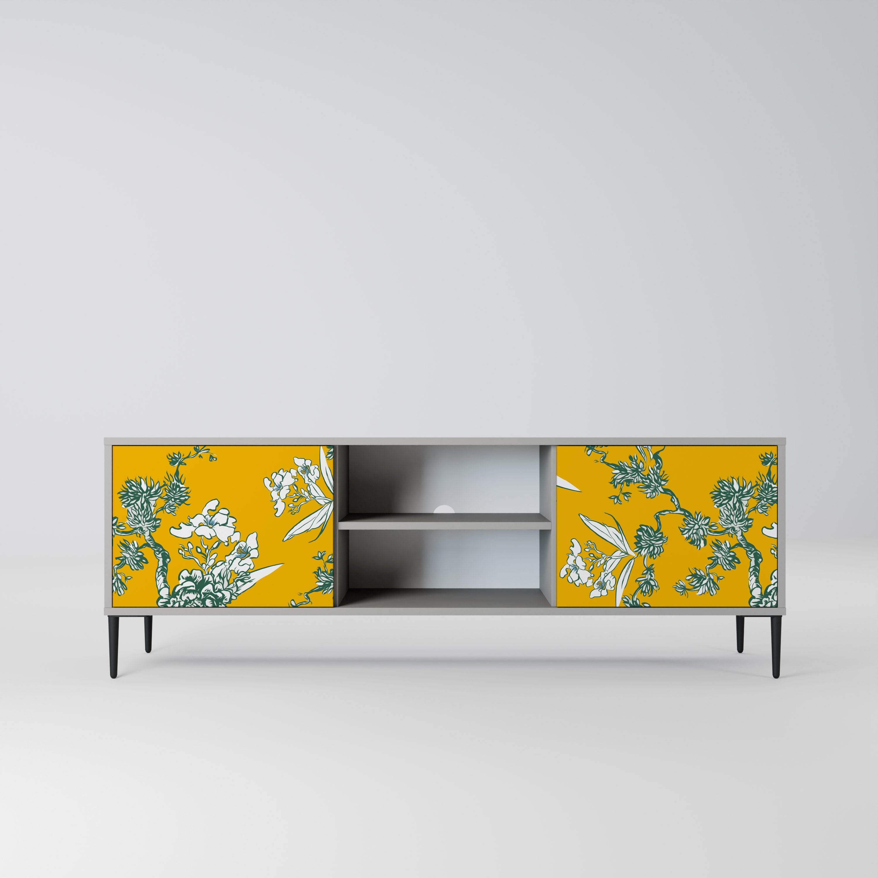 YELLOW CHINOISERIE Szafka RTV 2-drzwiowa korpus Szary