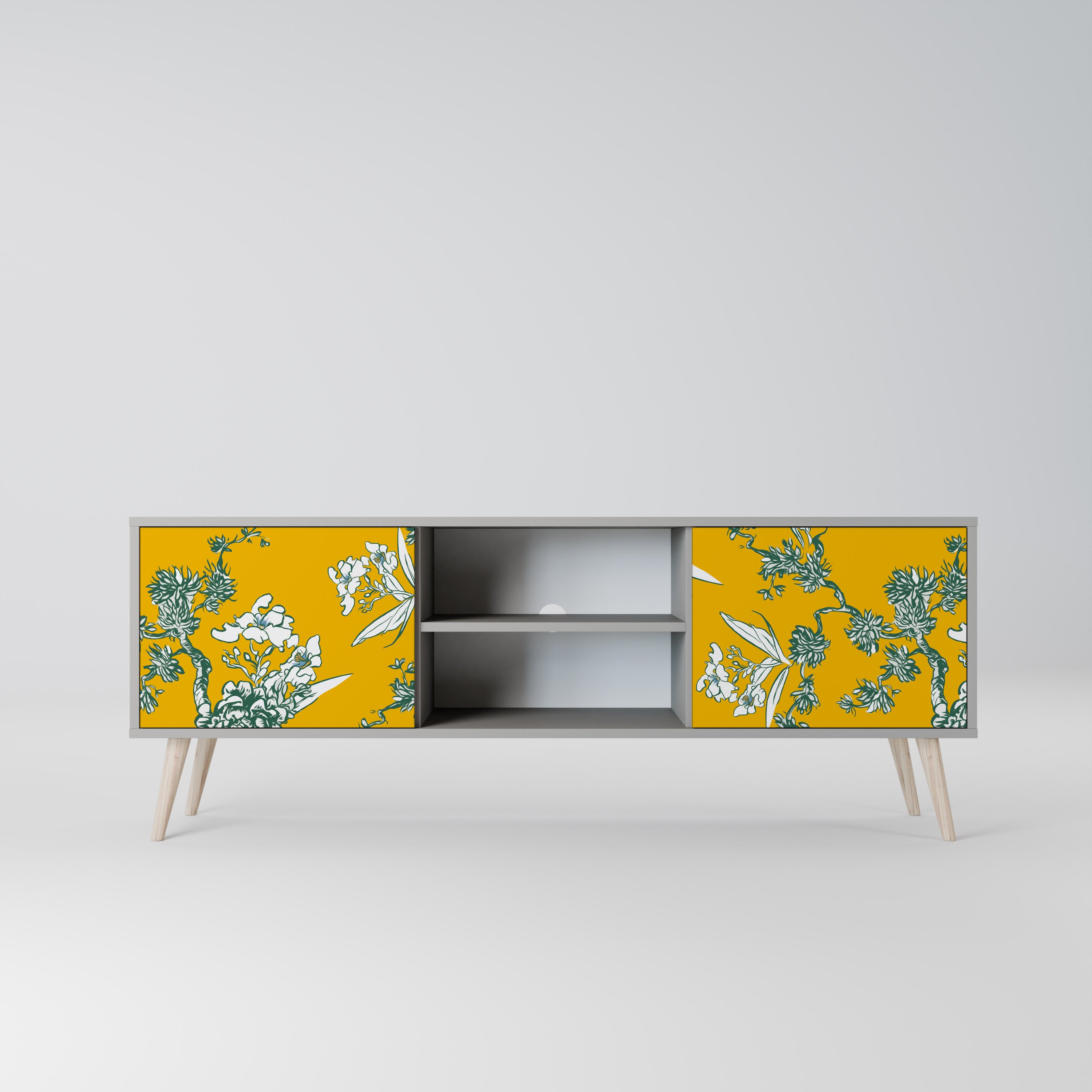 YELLOW CHINOISERIE Szafka RTV 2-drzwiowa korpus Szary