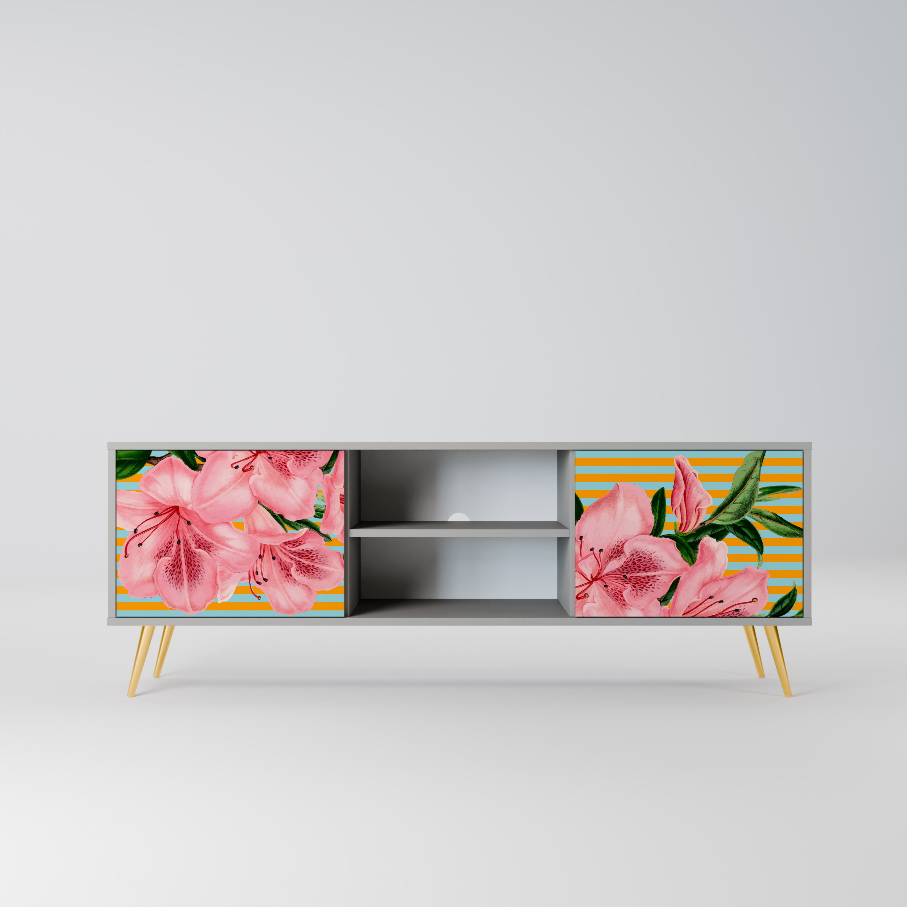 FRAGILE BEAUTY Szafka RTV 2-drzwiowa korpus Szary