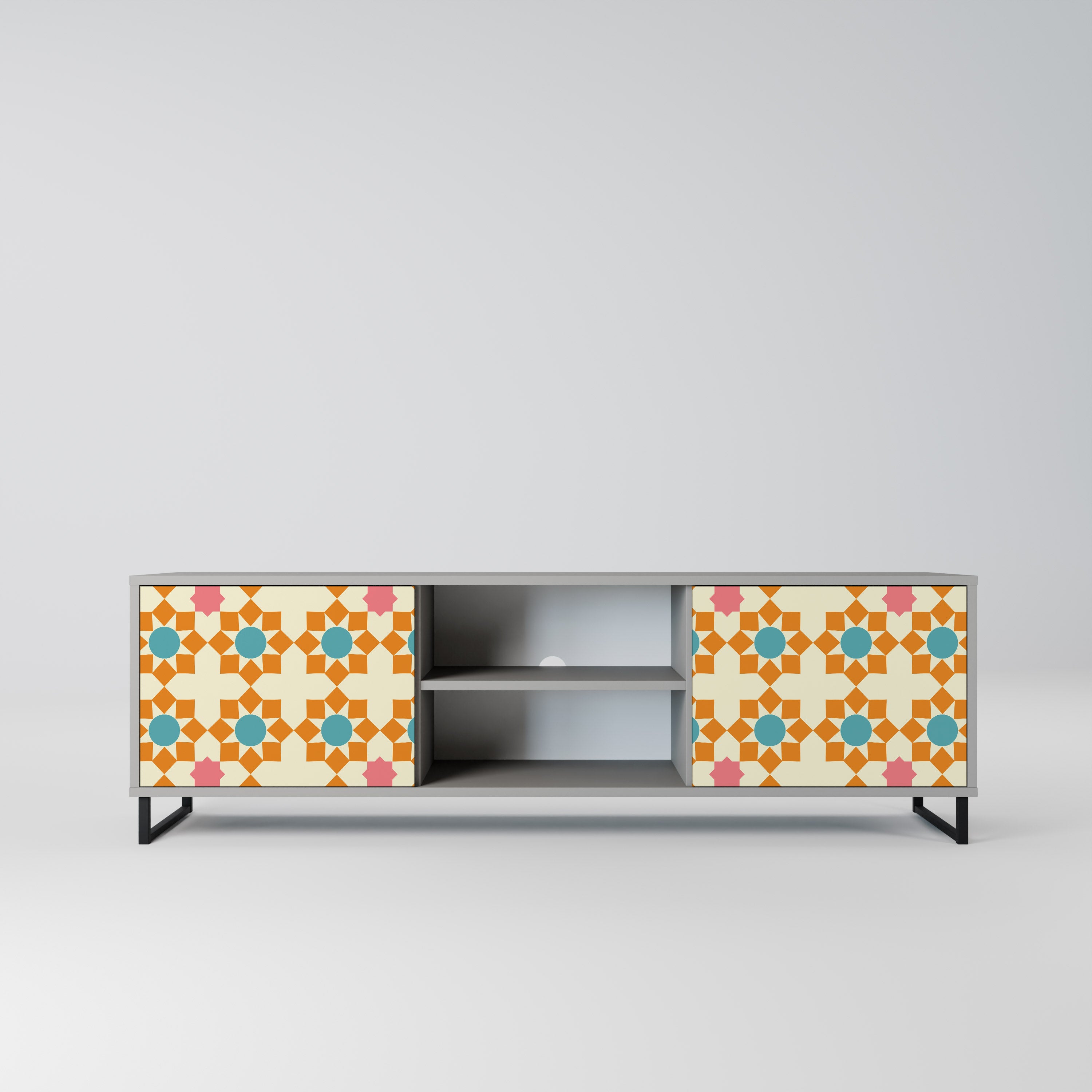FLORAL DECOR Szafka RTV 2-drzwiowa korpus Szary