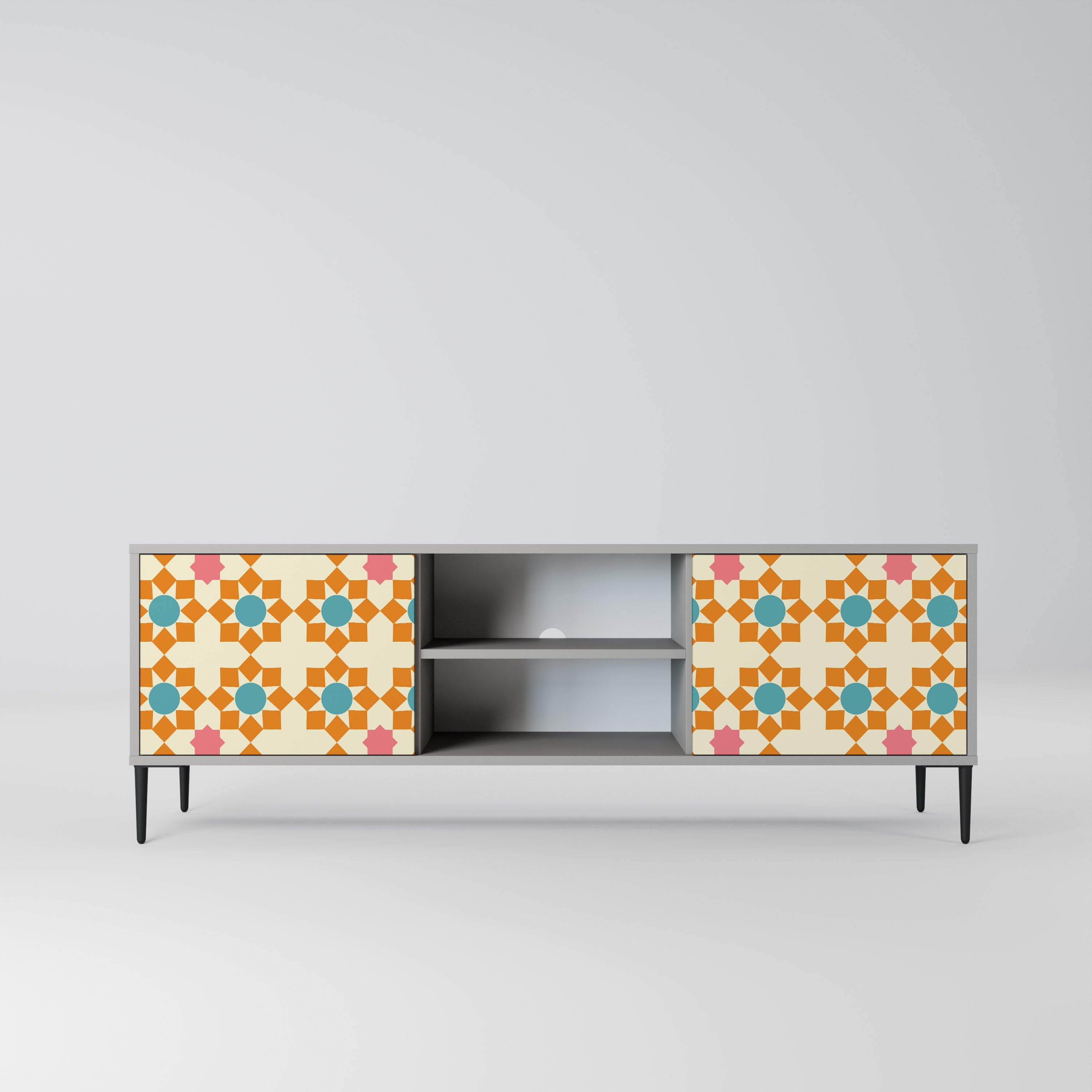 FLORAL DECOR Szafka RTV 2-drzwiowa korpus Szary