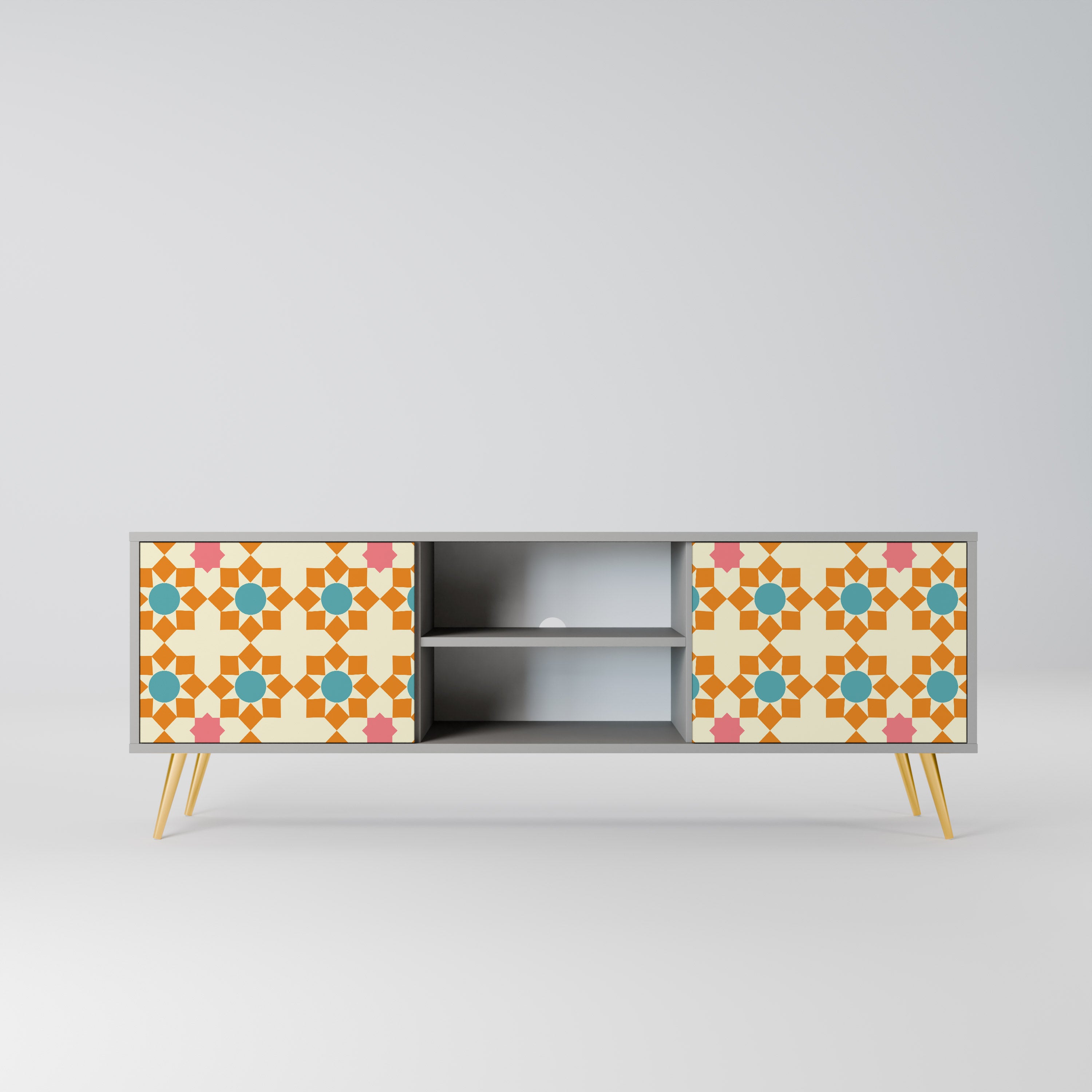 FLORAL DECOR Szafka RTV 2-drzwiowa korpus Szary