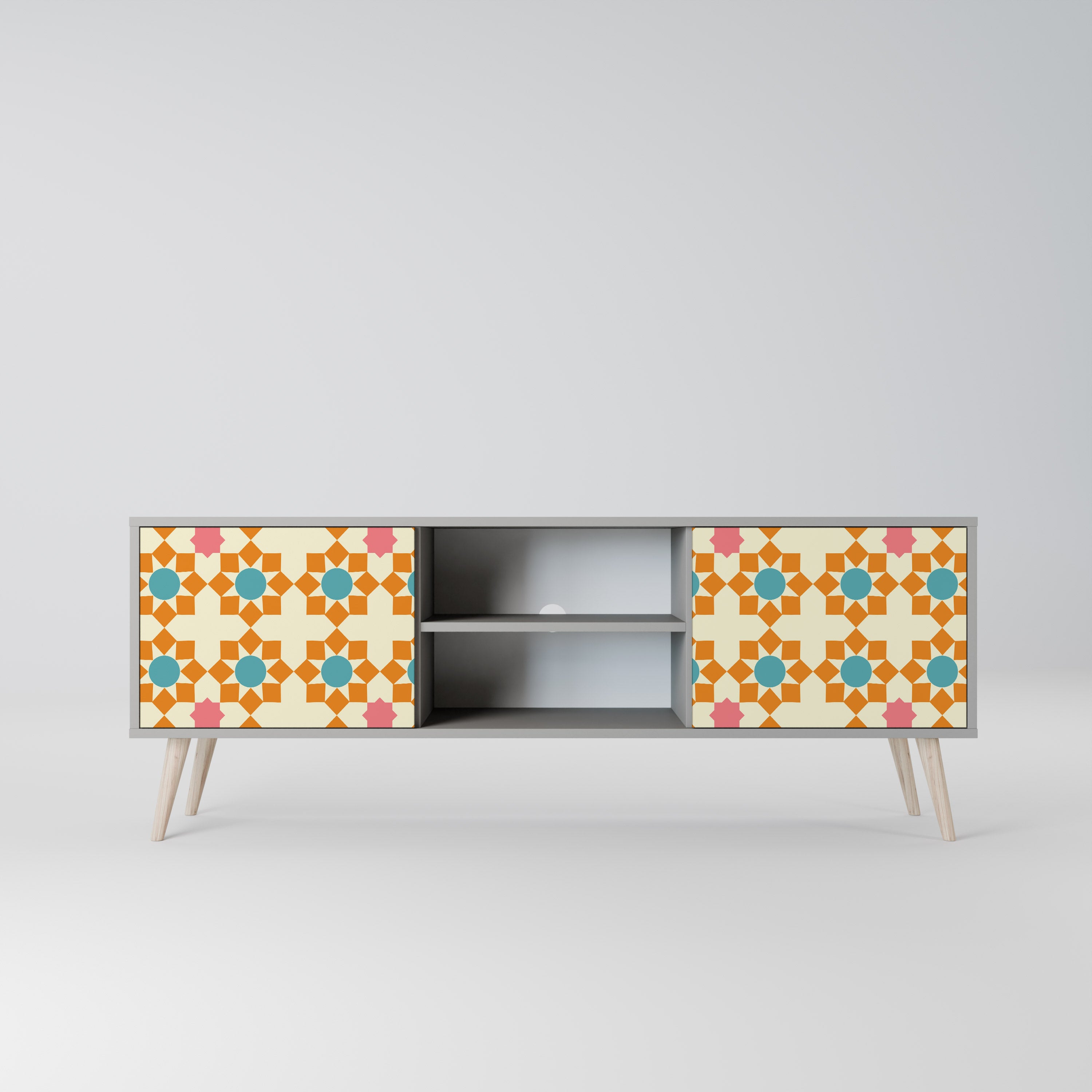 FLORAL DECOR Szafka RTV 2-drzwiowa korpus Szary