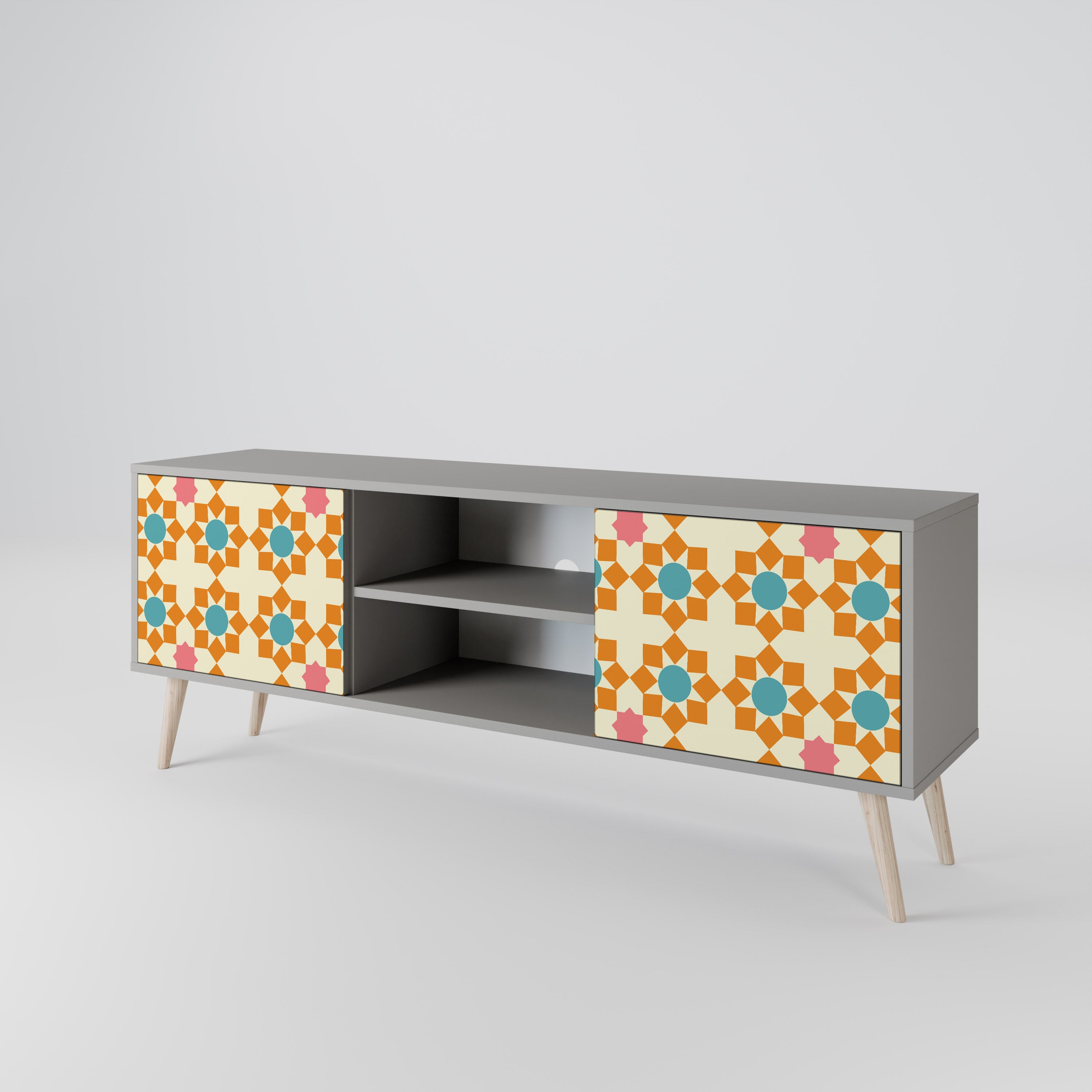 FLORAL DECOR Szafka RTV 2-drzwiowa korpus Szary