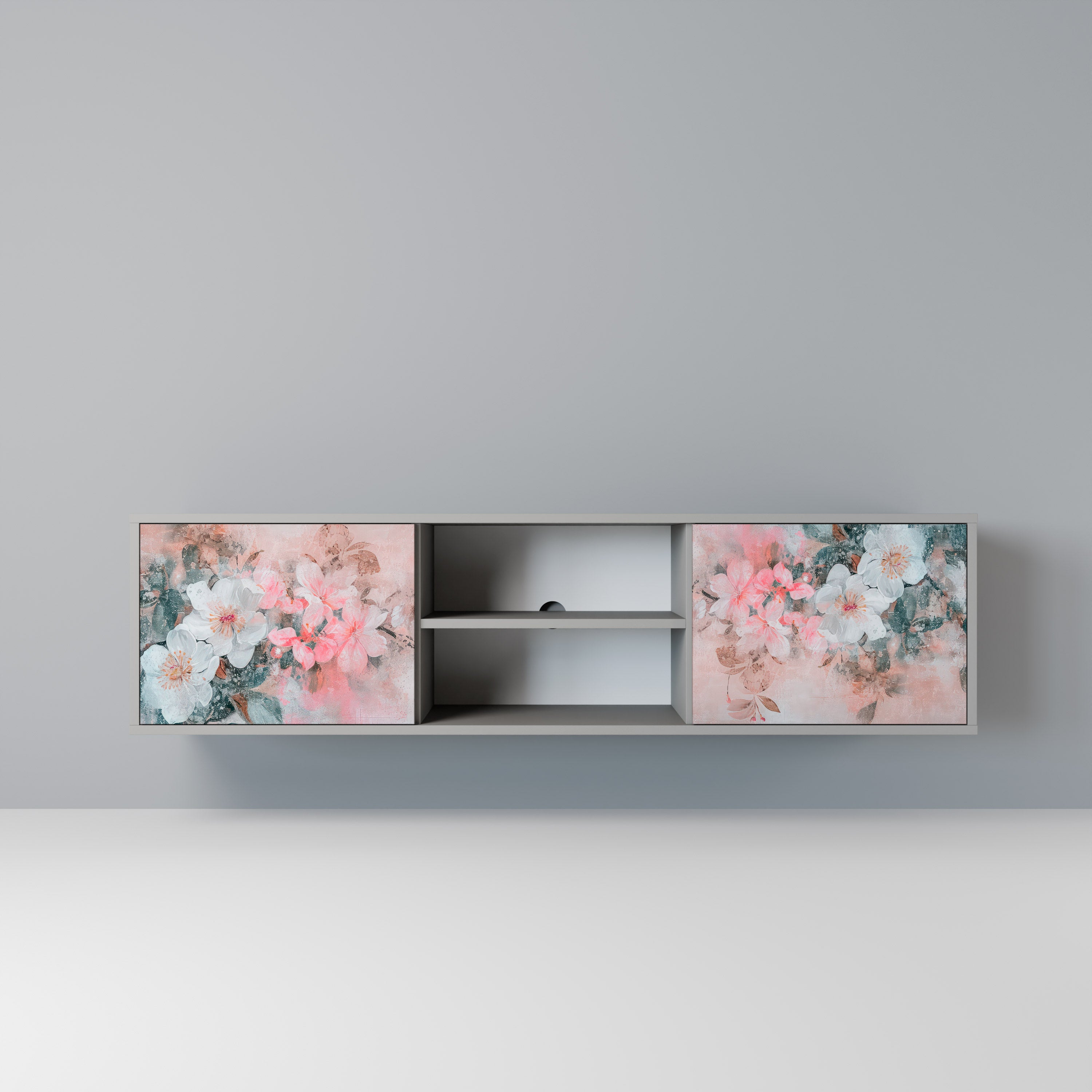 CHERRY BLOSSOM Szafka RTV 2-drzwiowa korpus Szary