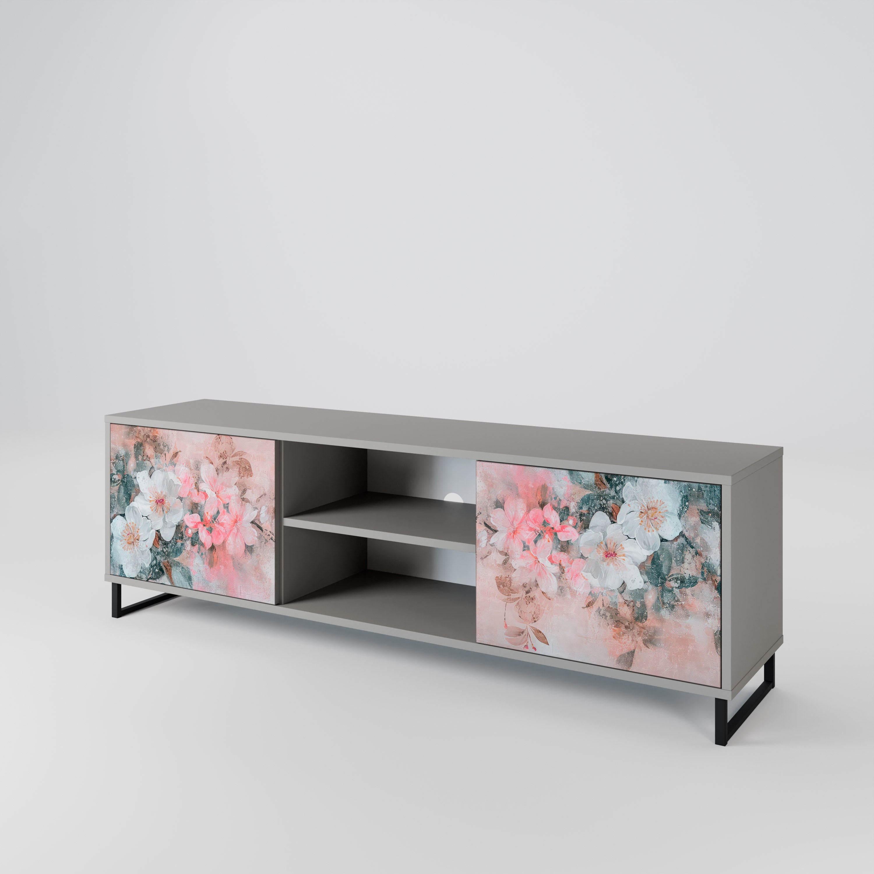 CHERRY BLOSSOM Szafka RTV 2-drzwiowa korpus Szary