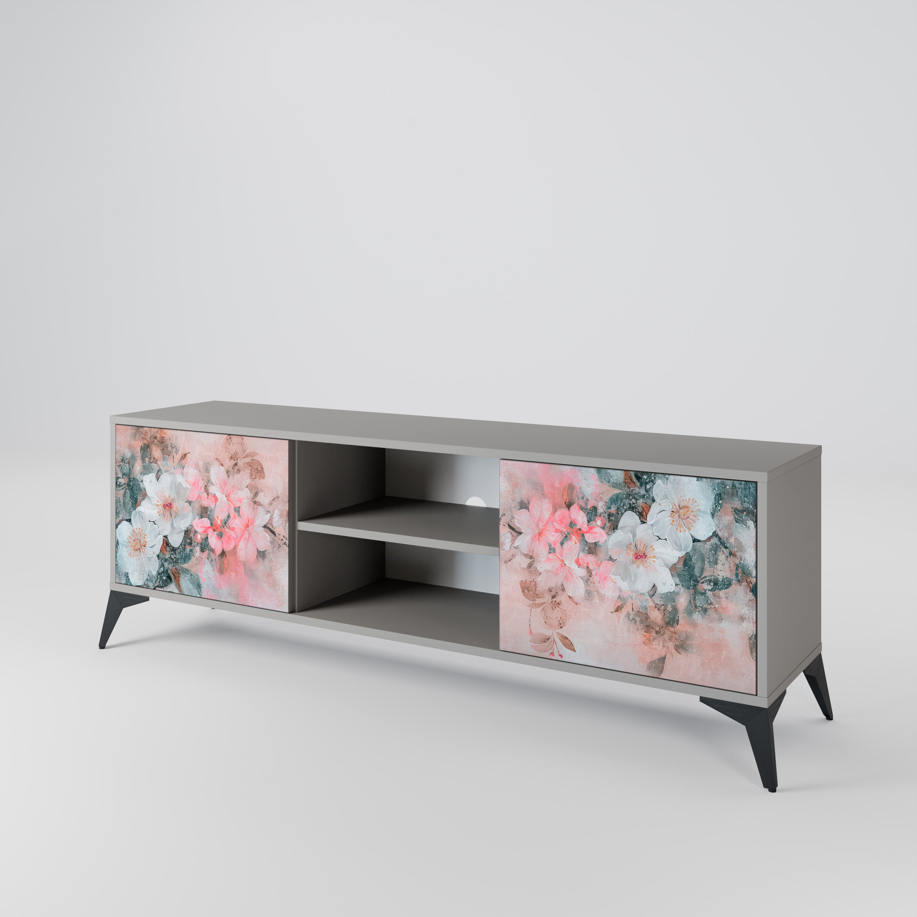 CHERRY BLOSSOM Szafka RTV 2-drzwiowa korpus Szary
