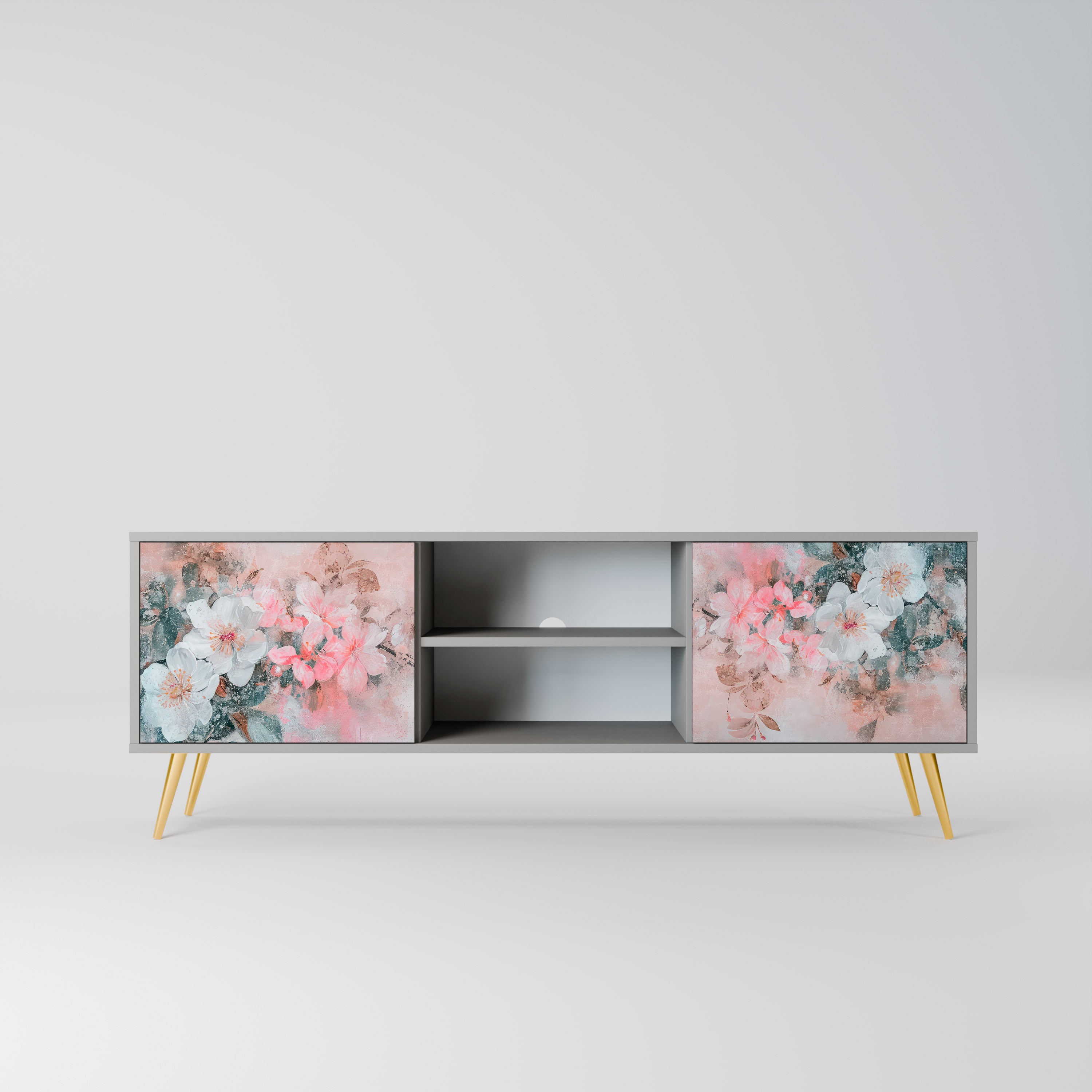 CHERRY BLOSSOM Szafka RTV 2-drzwiowa korpus Szary