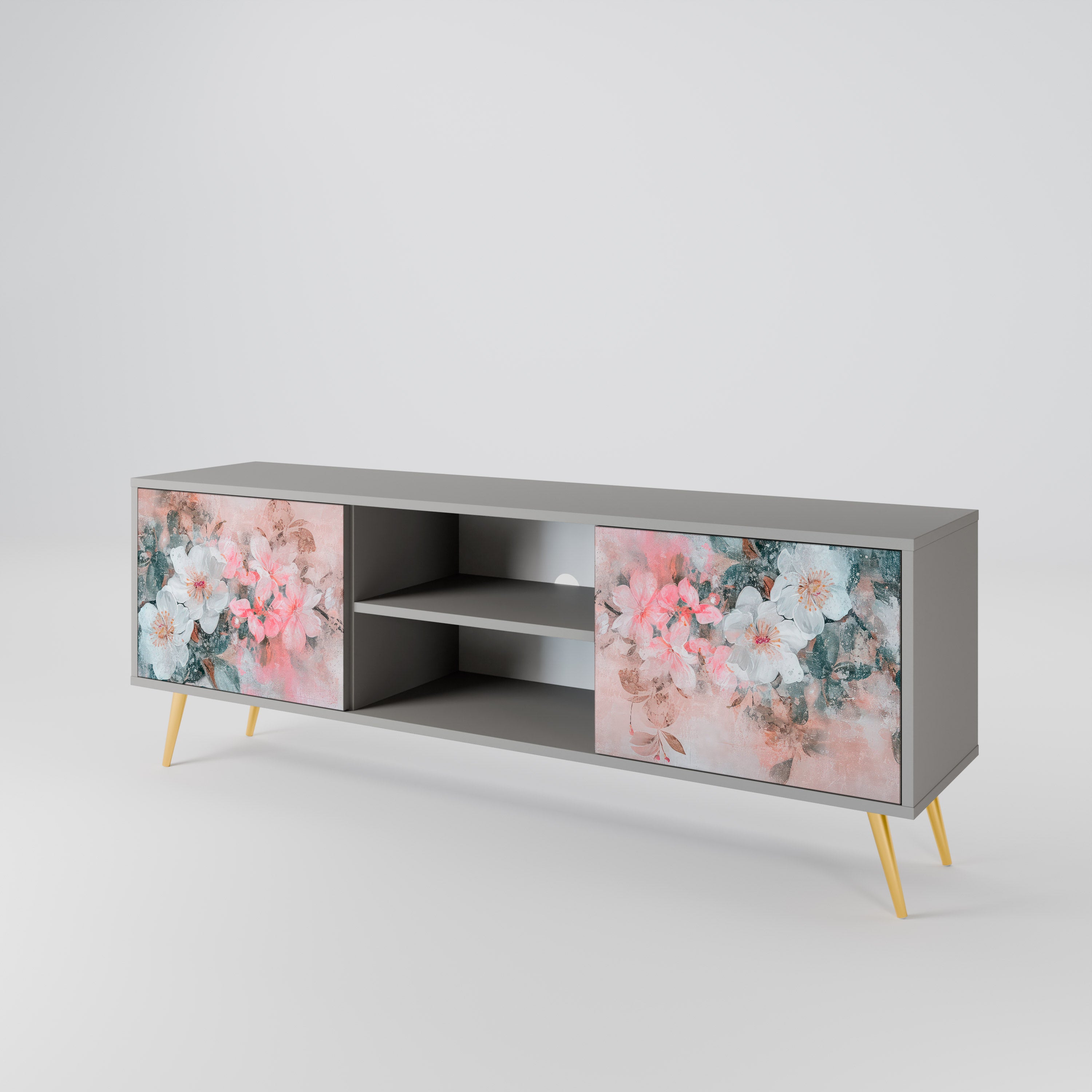 CHERRY BLOSSOM Szafka RTV 2-drzwiowa korpus Szary