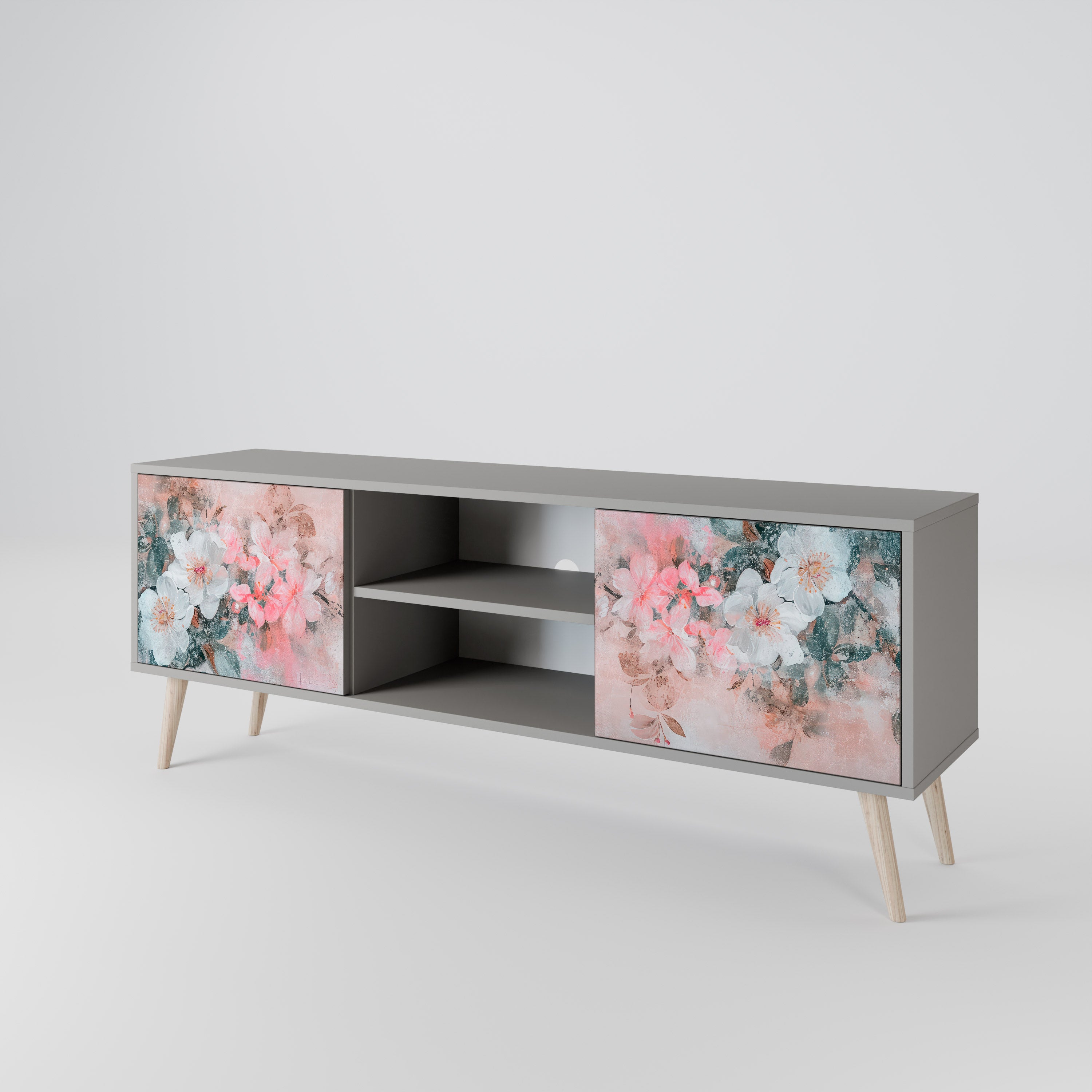 CHERRY BLOSSOM Szafka RTV 2-drzwiowa korpus Szary