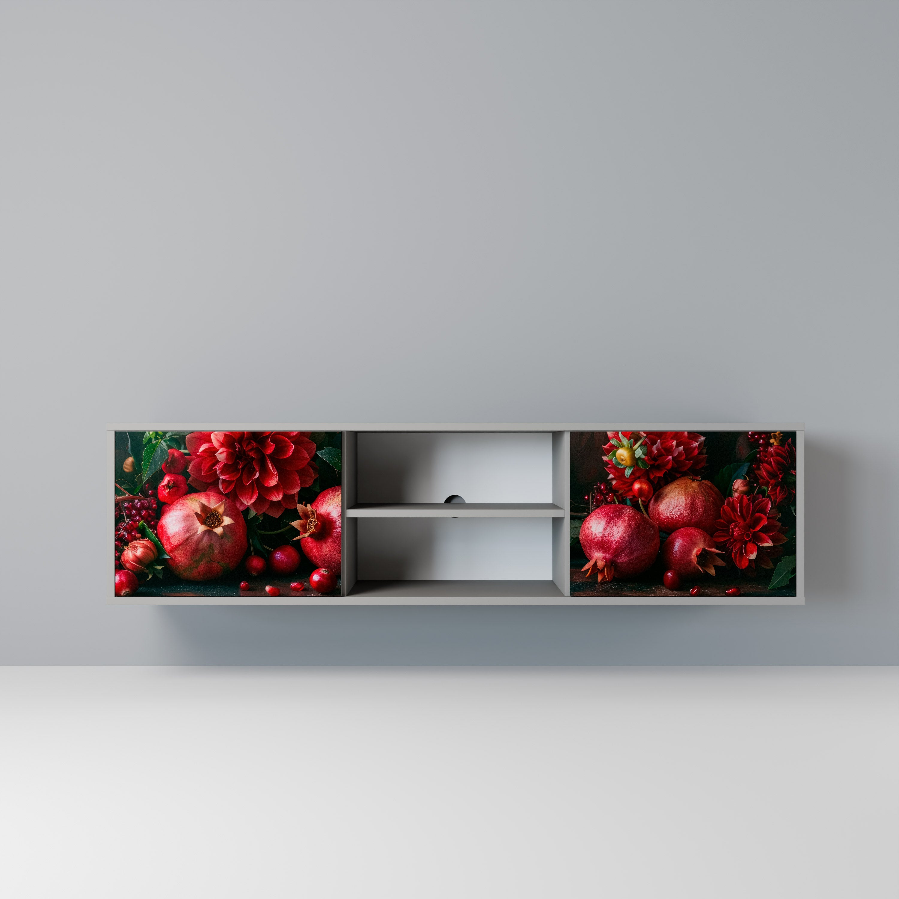 DAHLIAS AND POMEGRANATES Szafka RTV 2-drzwiowa korpus Szary