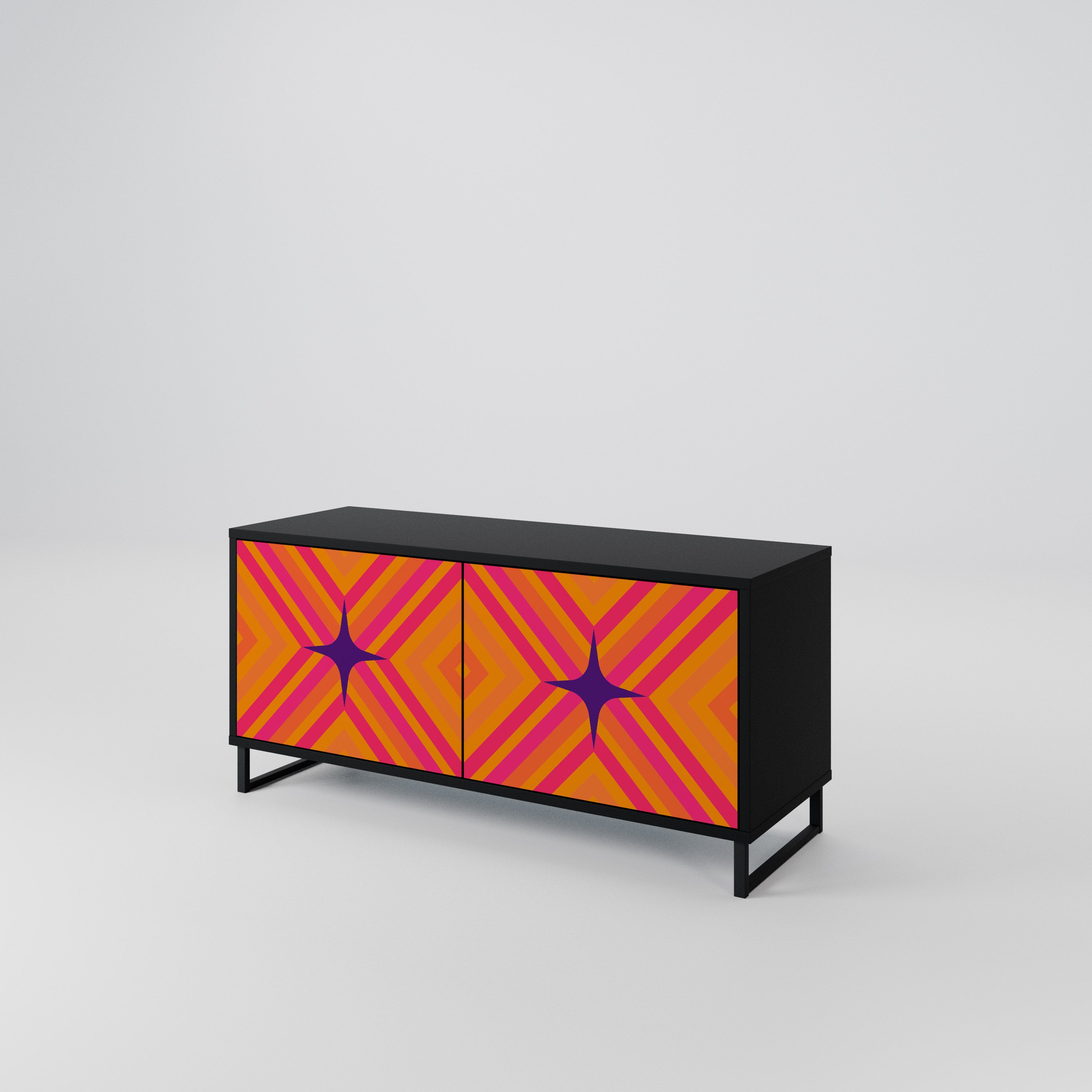 GEOMETRIC BRILLIANCE Kompaktowa szafka RTV 2-drzwiowa