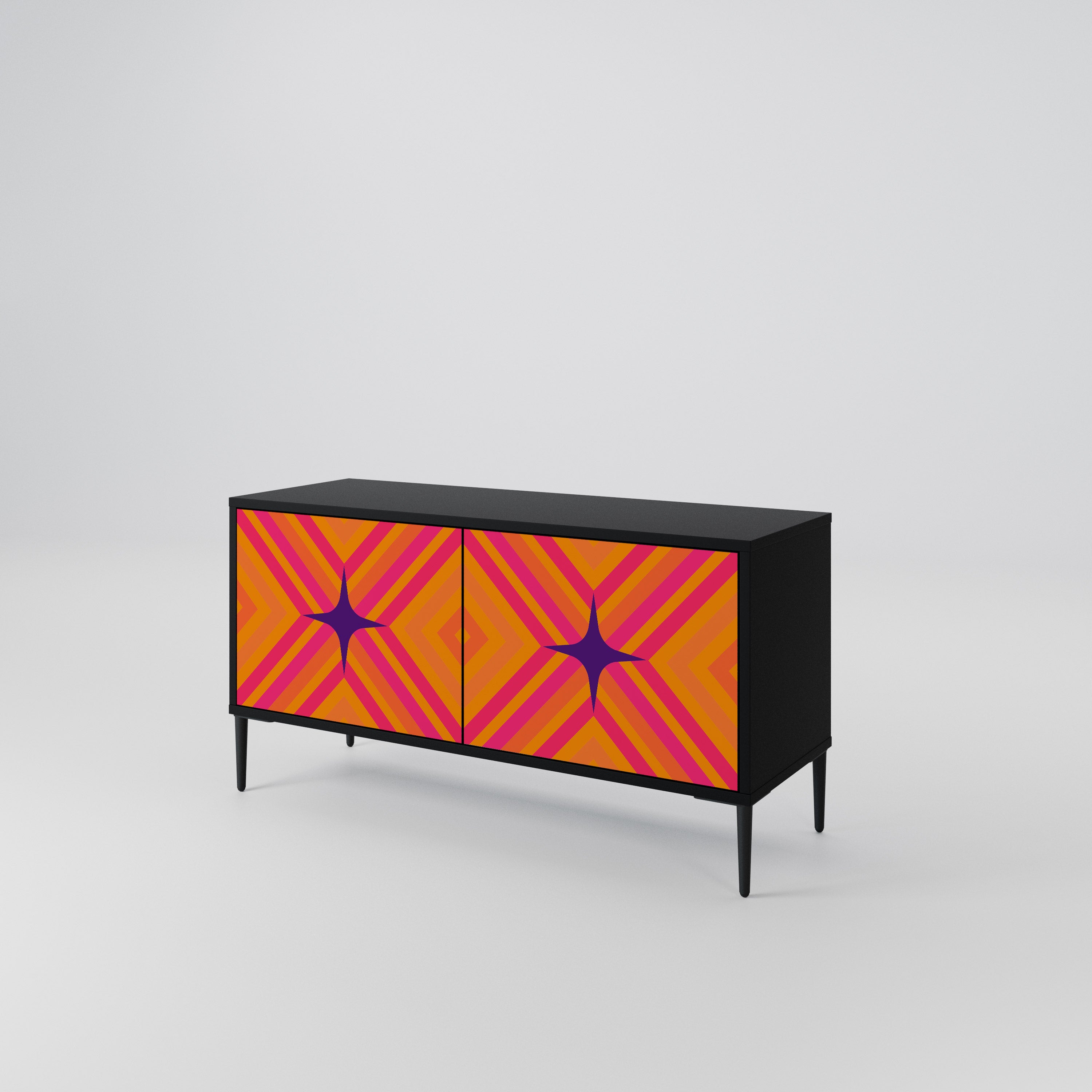 GEOMETRIC BRILLIANCE Kompaktowa szafka RTV 2-drzwiowa